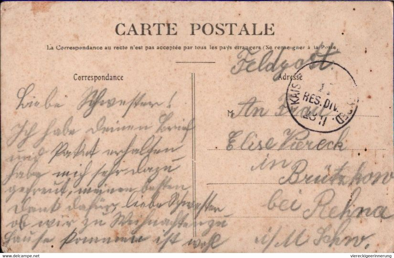 ! [80] Cpa Ercheu, Somme, Feldpost Nach Mecklenburg - Other & Unclassified