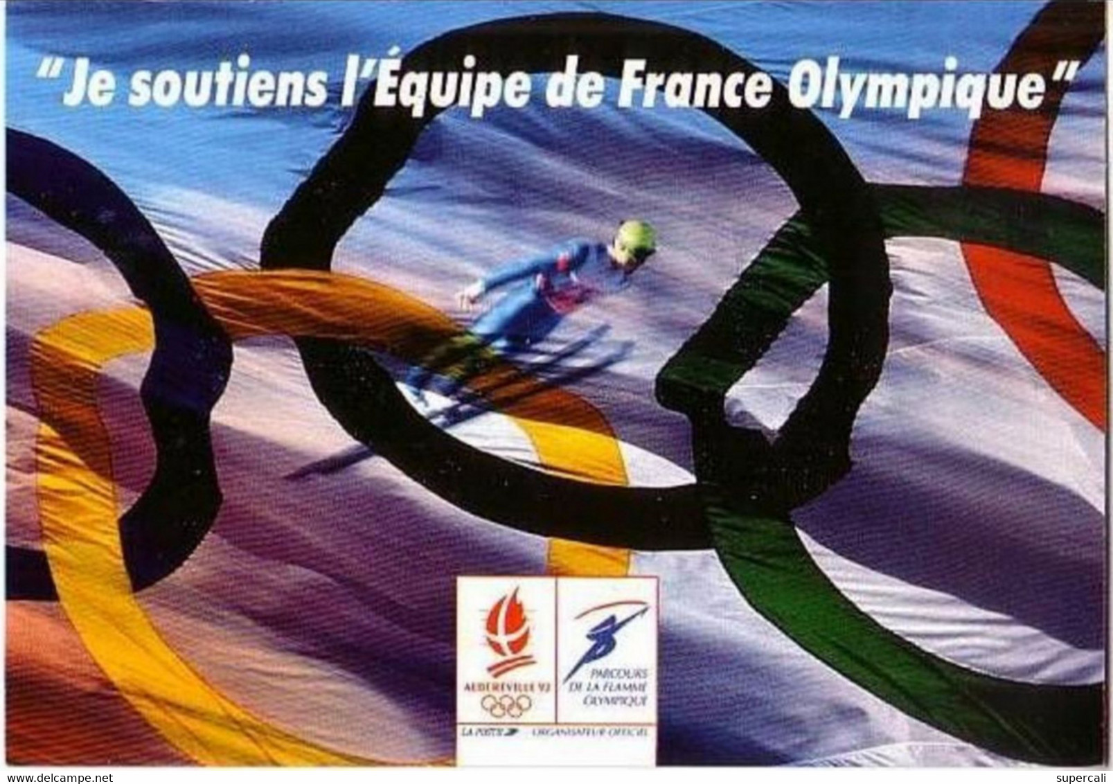 REF13.037  JE SOUTIENS L'EQUIPE DE FRANCE DES JEUX OLYMPIQUES ALBERVILLE 1992 - Albertville