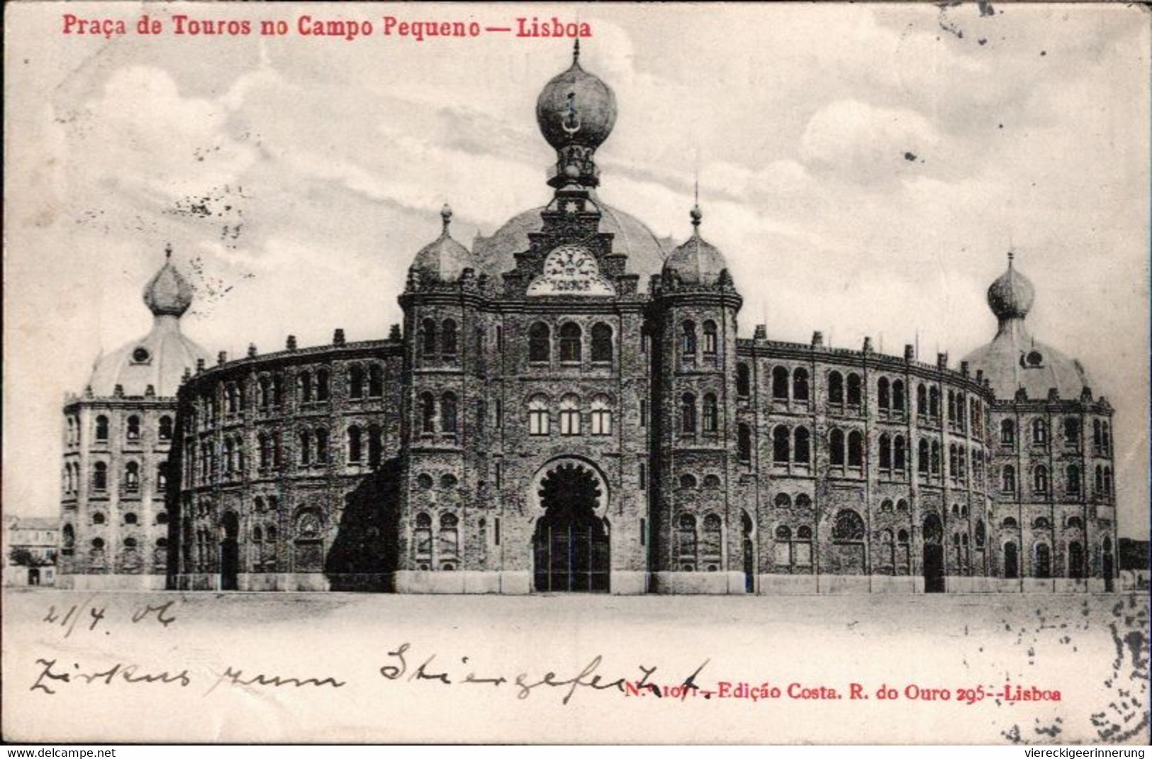 ! Alte Ansichtskarte Lissabon, Lisboa, Praca De Touros, Stierkampfarena, 1906, Bestellt Berlin C2 Maschinenstempel - Lisboa