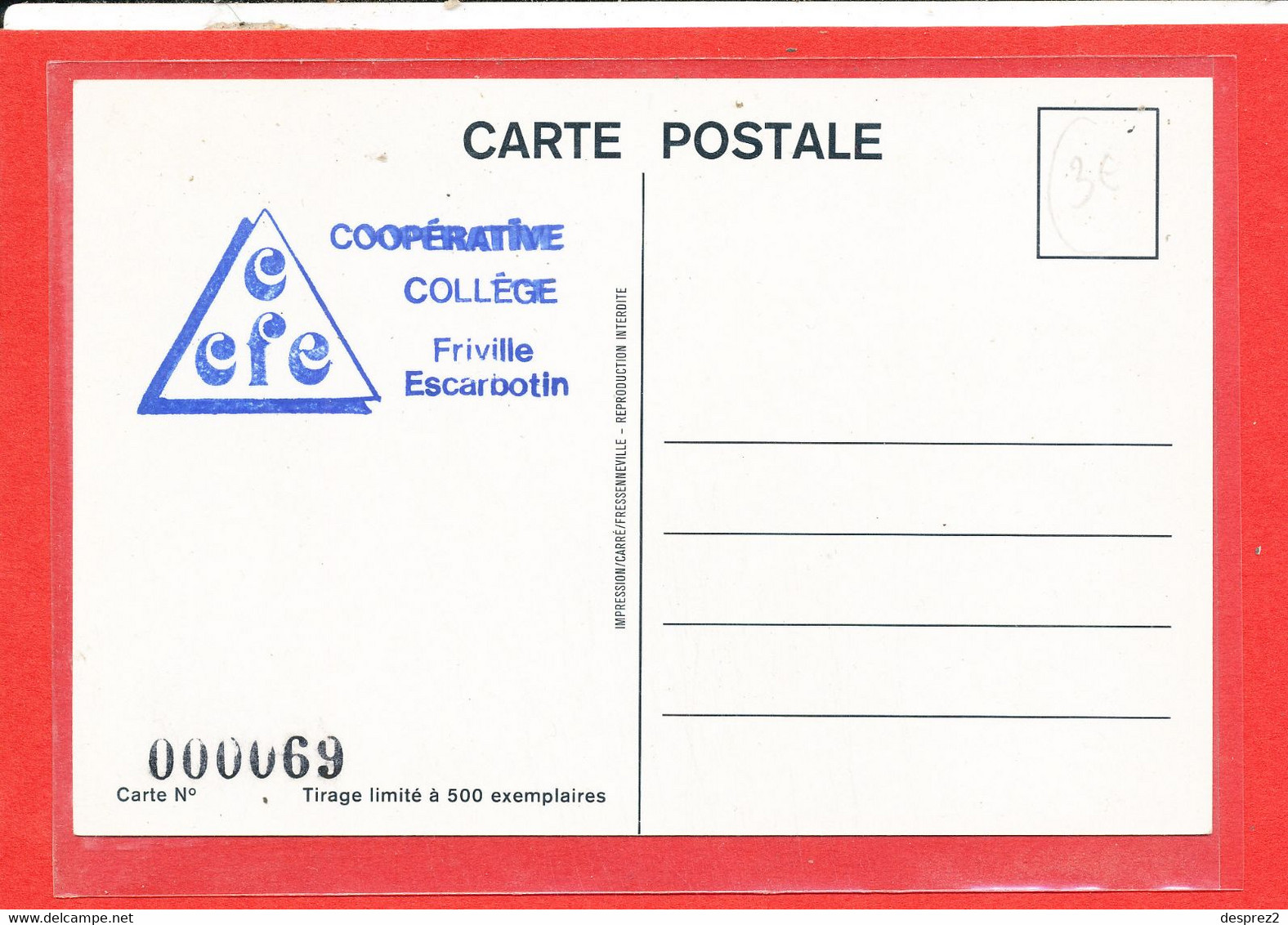 80 FRIVILLE ESCARBOTIN Cp 3 Eme Salon Cartes Postales 10 Décembre 1989 - Friville Escarbotin