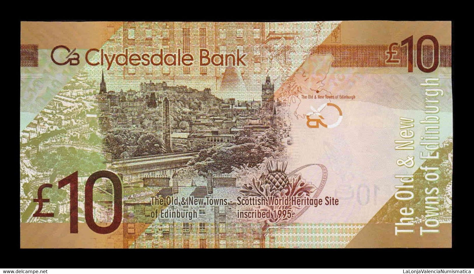 Escocia Scotland 10 Pounds Clydesdale Bank 2013 Pick 229Jb Low Serial SC UNC - 10 Ponden