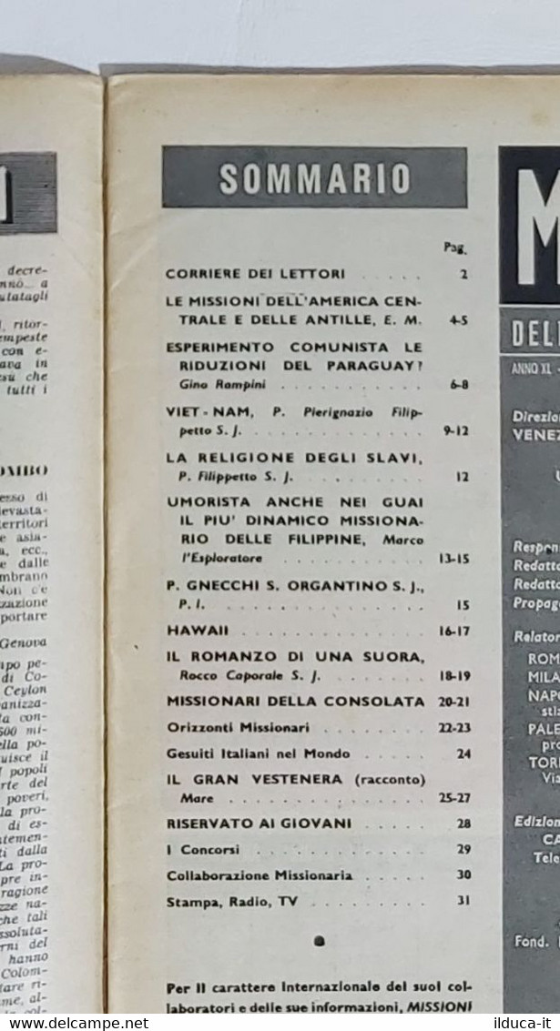 11933 Missioni Della Compagnia Di Gesù - A.XL Nr 11 1954 - Paraguay - Religione