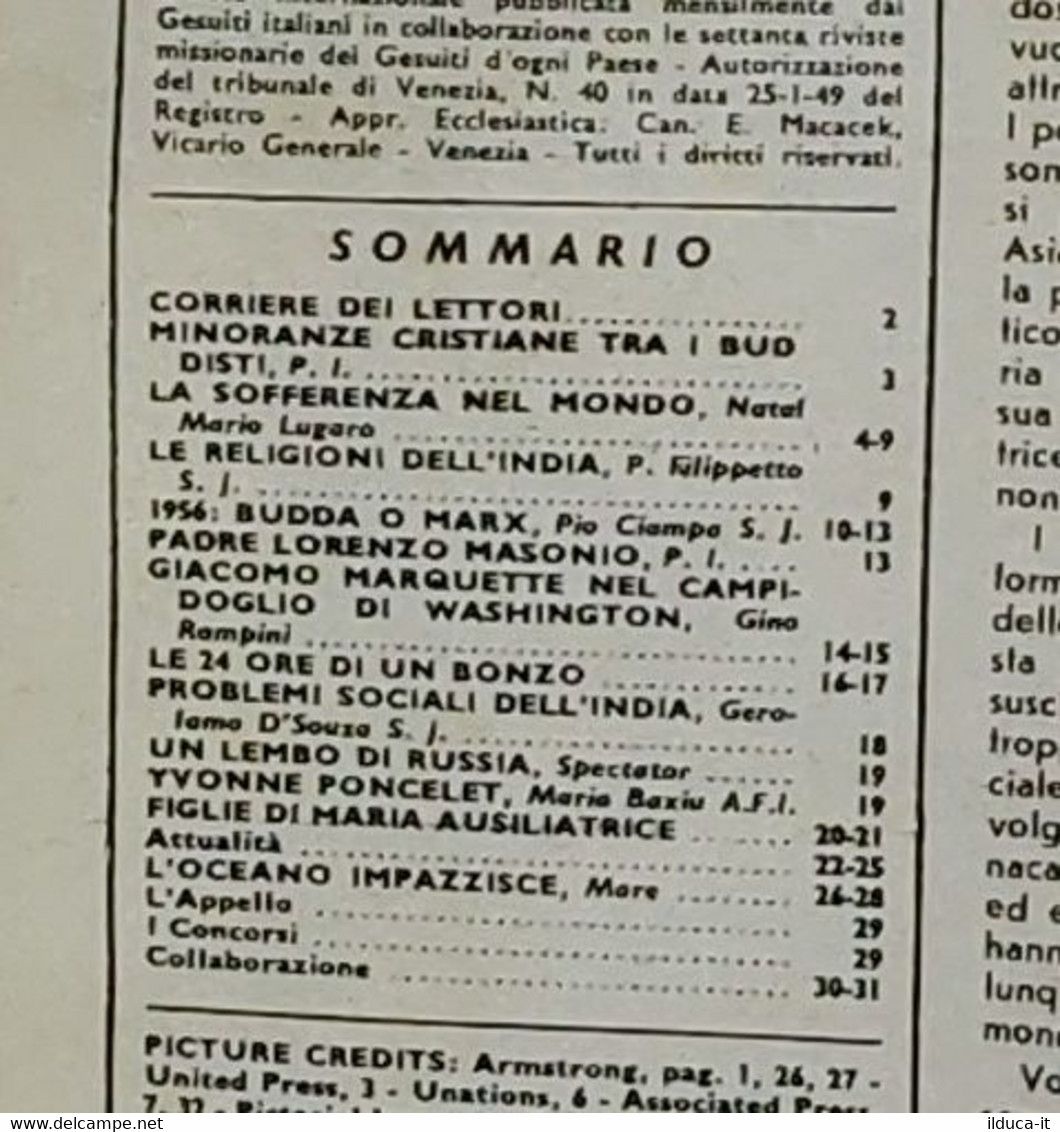 11939 Missioni Della Compagnia Di Gesù - A.XLI Nr 4 1955 - Budda - Religion