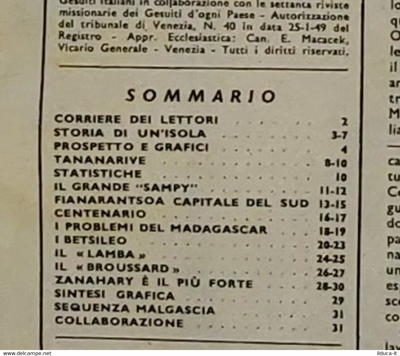 11942 Missioni Della Compagnia Di Gesù - A.XLI Nr 8/9 1955 - Madagascar - Religione