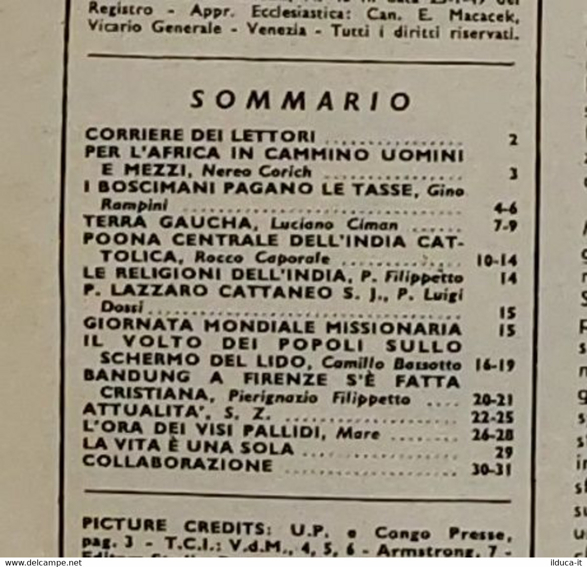 11943 Missioni Della Compagnia Di Gesù - A.XLI Nr 10 1955 - Festival Di Venezia - Godsdienst