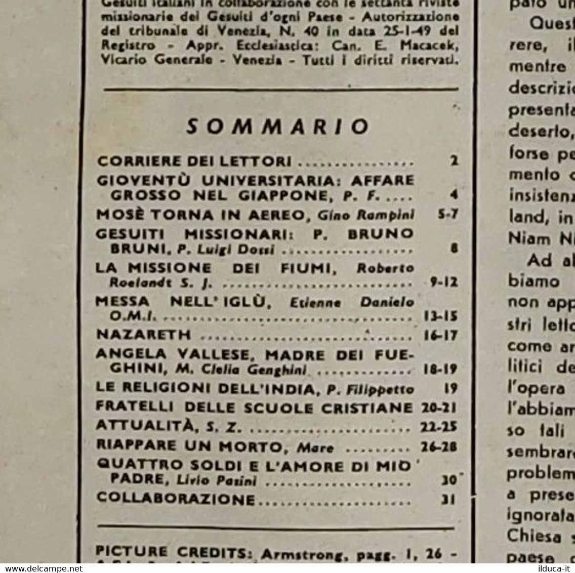 11945 Missioni Della Compagnia Di Gesù - A.XLI Nr 12 1955 - Congo / Artide - Religione