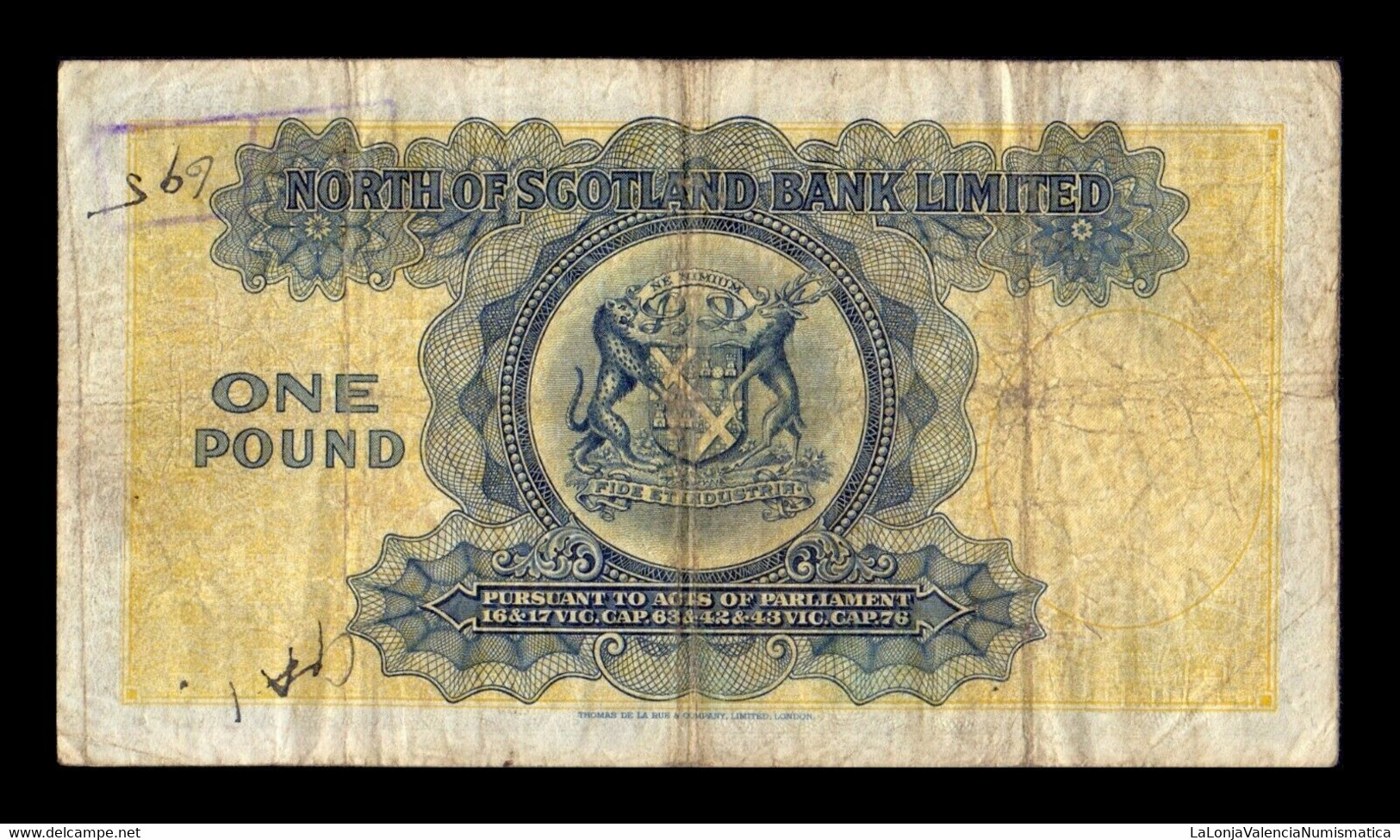 Escocia Scotland 1 Pound North Of Scotland Bank 1938 Pick S644 BC F - 1 Pound