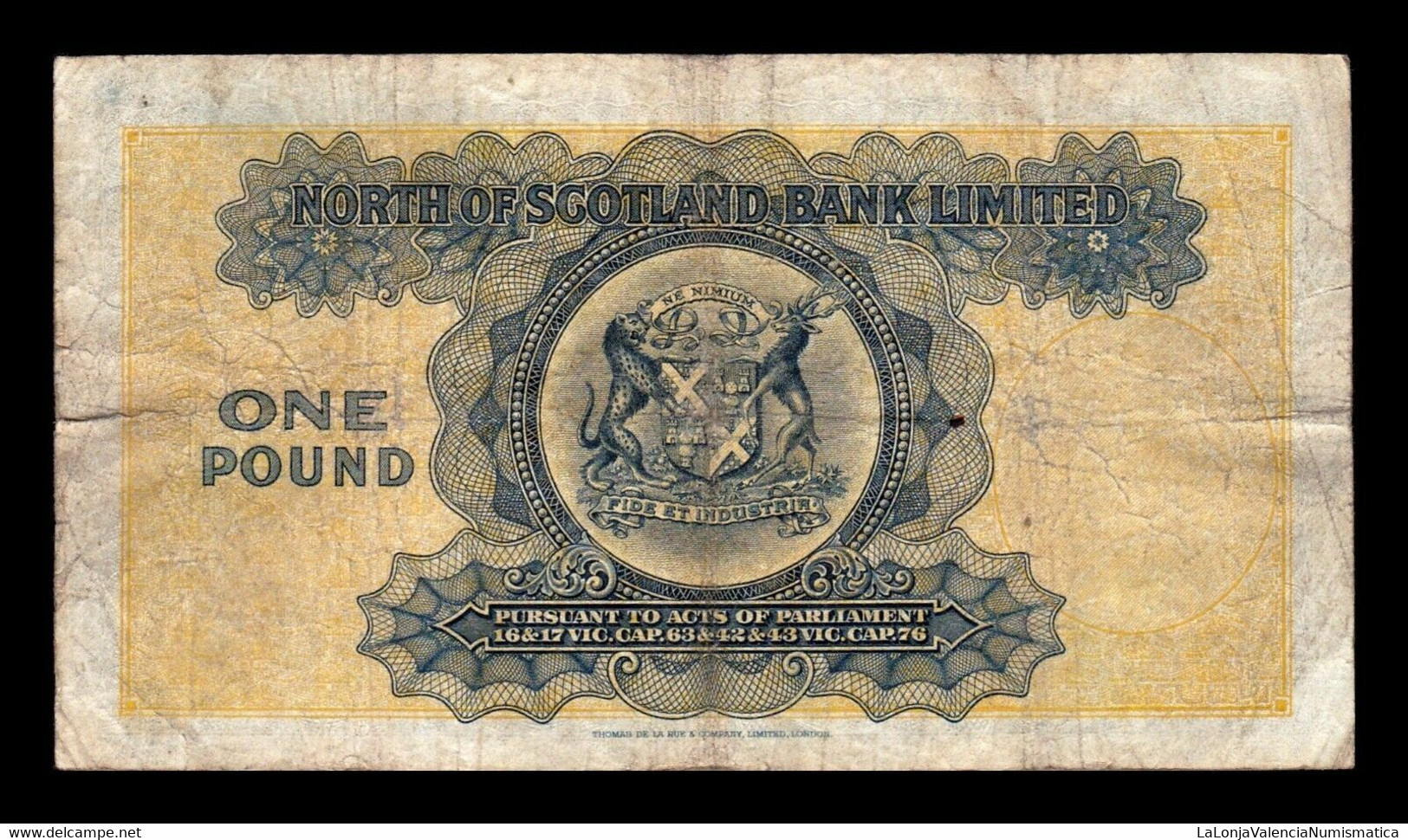 Escocia Scotland 1 Pound North Of Scotland Bank 1938 Pick S644 BC F - 1 Pound