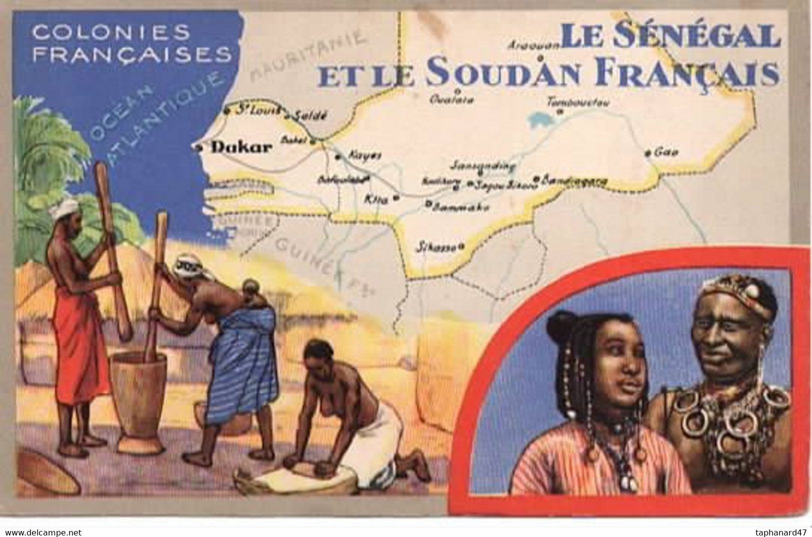 Carte Publicitaire Du Lion Noir . Les Col. Fr. " LE SÉNÉGAL ET LE SOUDAN FR. ". - Landkarten