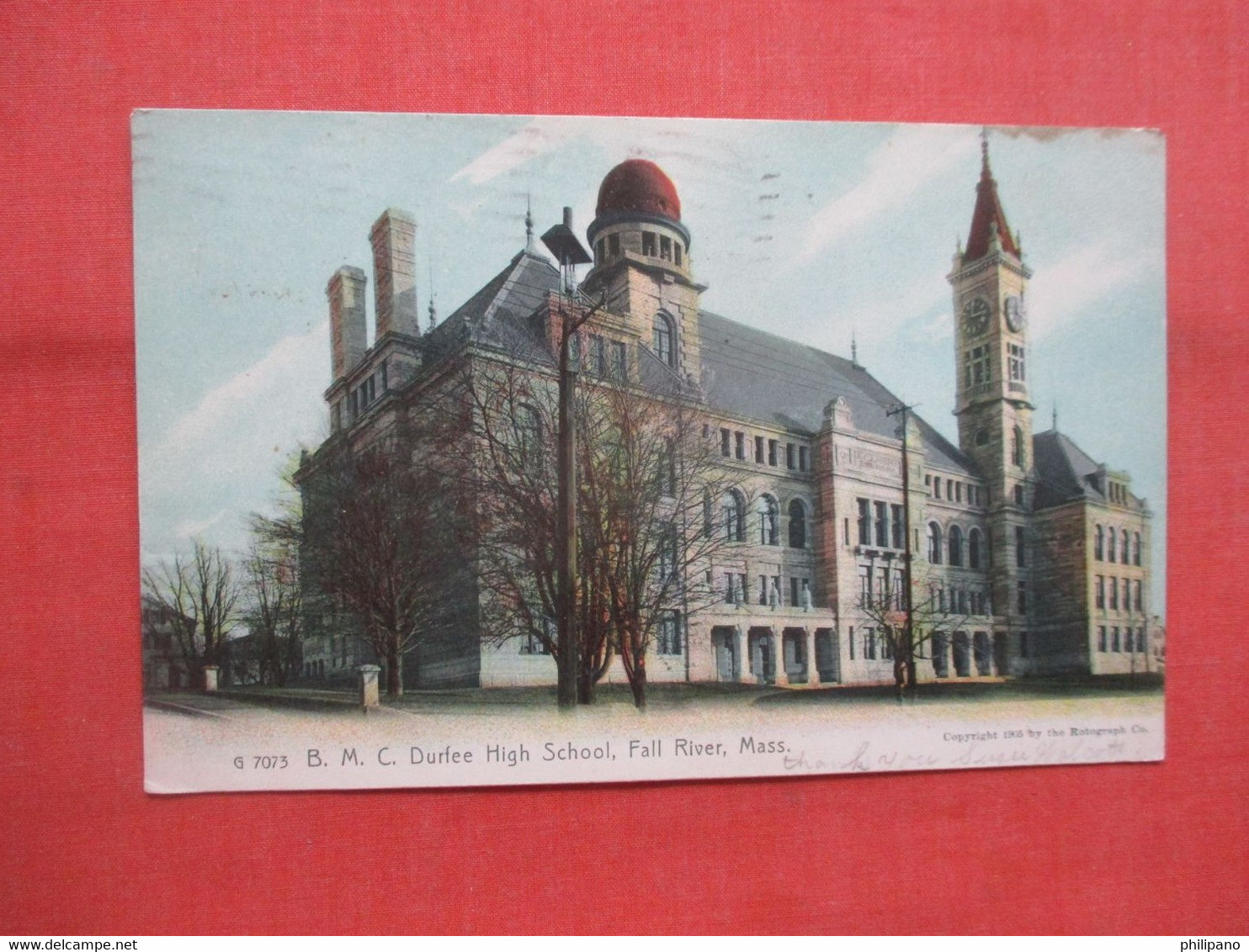 Rotograph Durfee High School.  Fall River    Massachusetts  >   Ref 5536 - Fall River