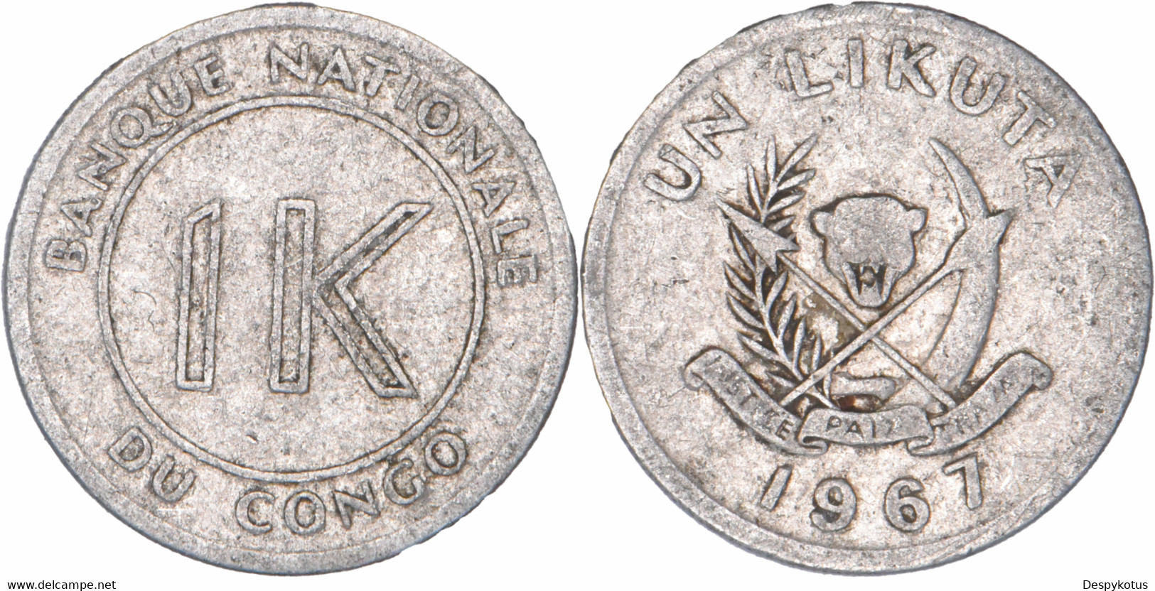 Congo - 1967 - 1 Likuta - Aluminium - 02-065 - Congo (République 1960)