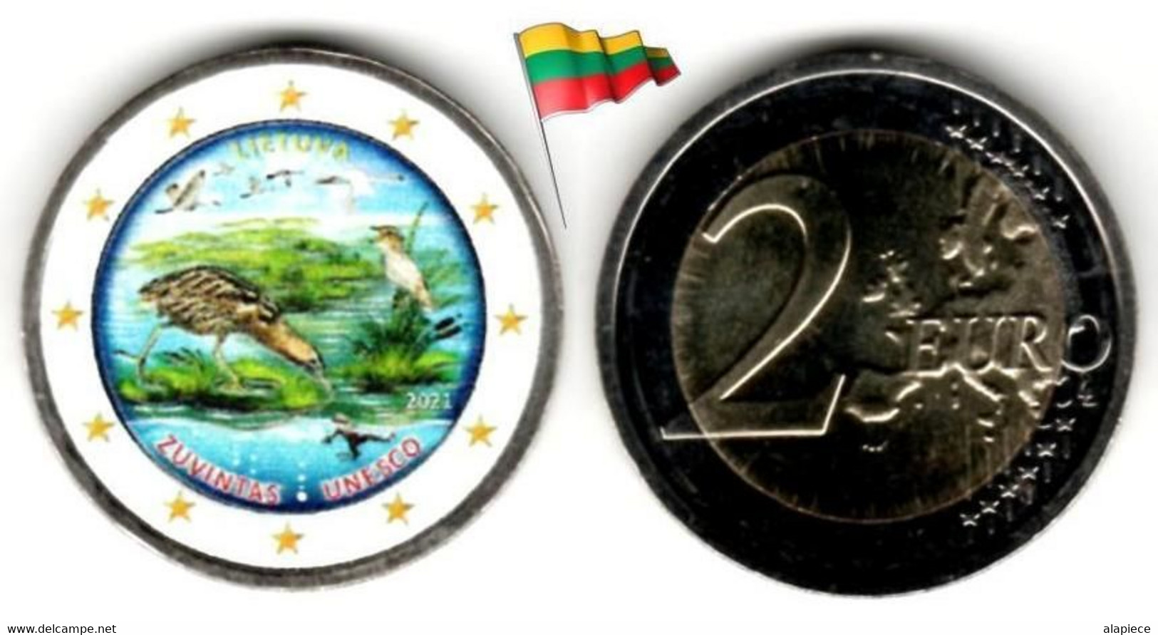 Lituanie - 2 Euro 2021 - Zuvintas Biosphère - Color - Litauen