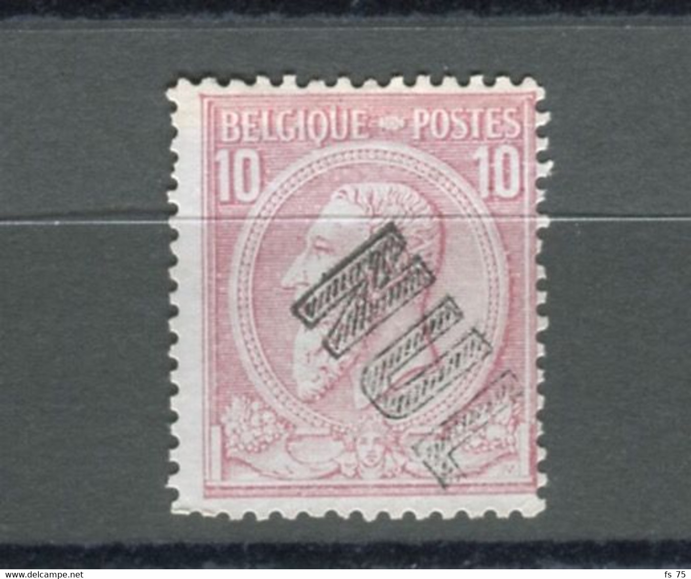 BELGIQUE - COB N°46 10C ROSE OBLITERE GRIFFE NUL - 1884-1891 Leopold II.