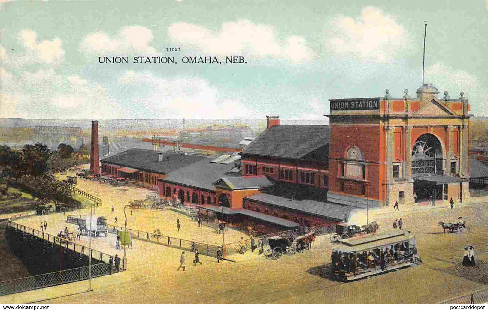 Union Station Railroad Depot Omaha Nebraska 1910c Postcard - Omaha