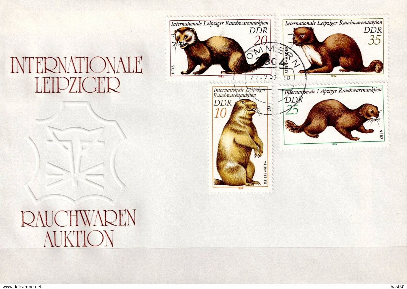 DDR GDR RDA - Rauchwarenauktion (MiNr: 2677/80)1982 - FDC Ortsstempel  3304 Gommern - 1981-1990