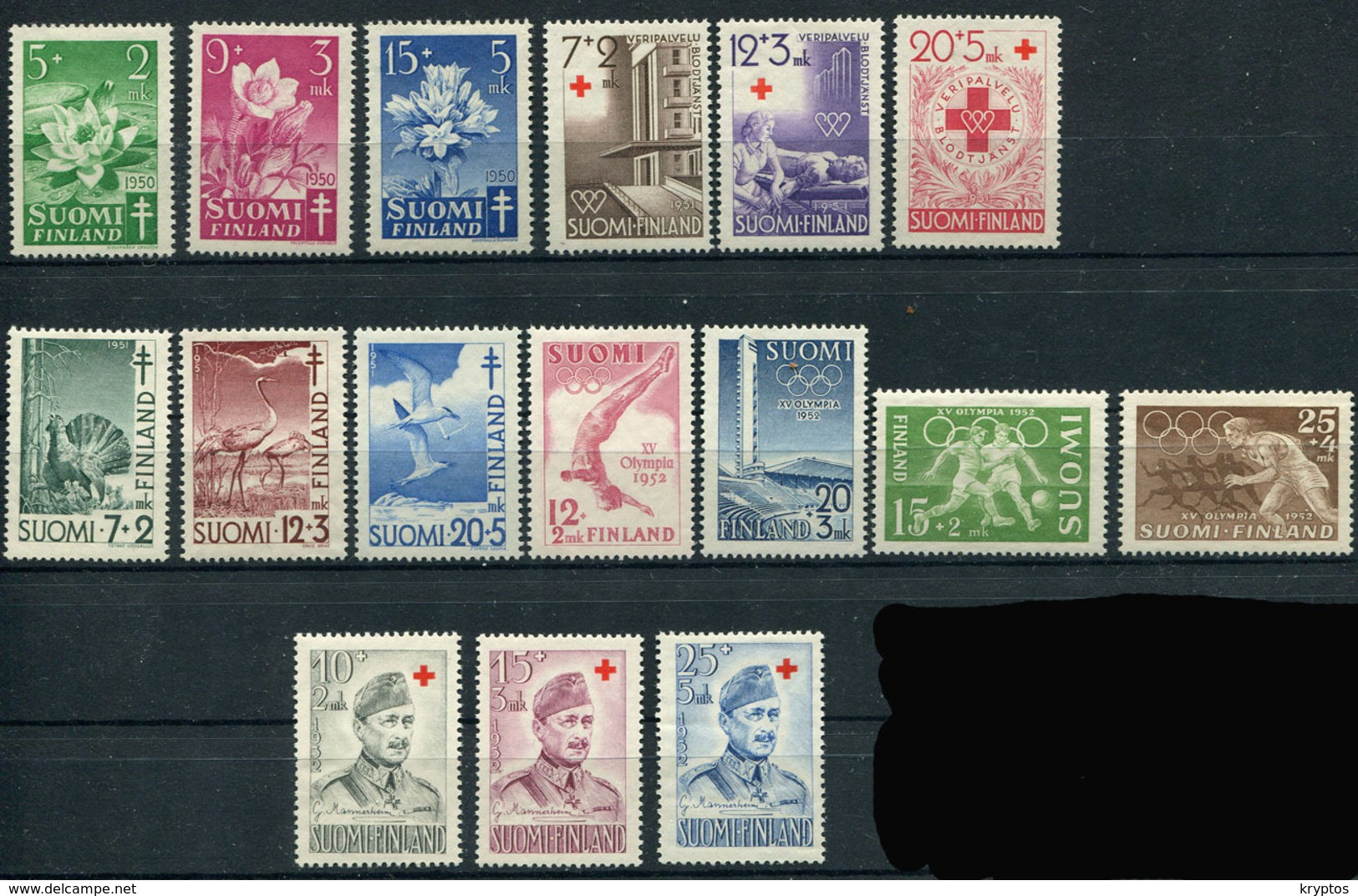 Finland 1950-52. 6 Complete Sets (16 Stamps) (not Mint - Lightly Hinged) - Sammlungen