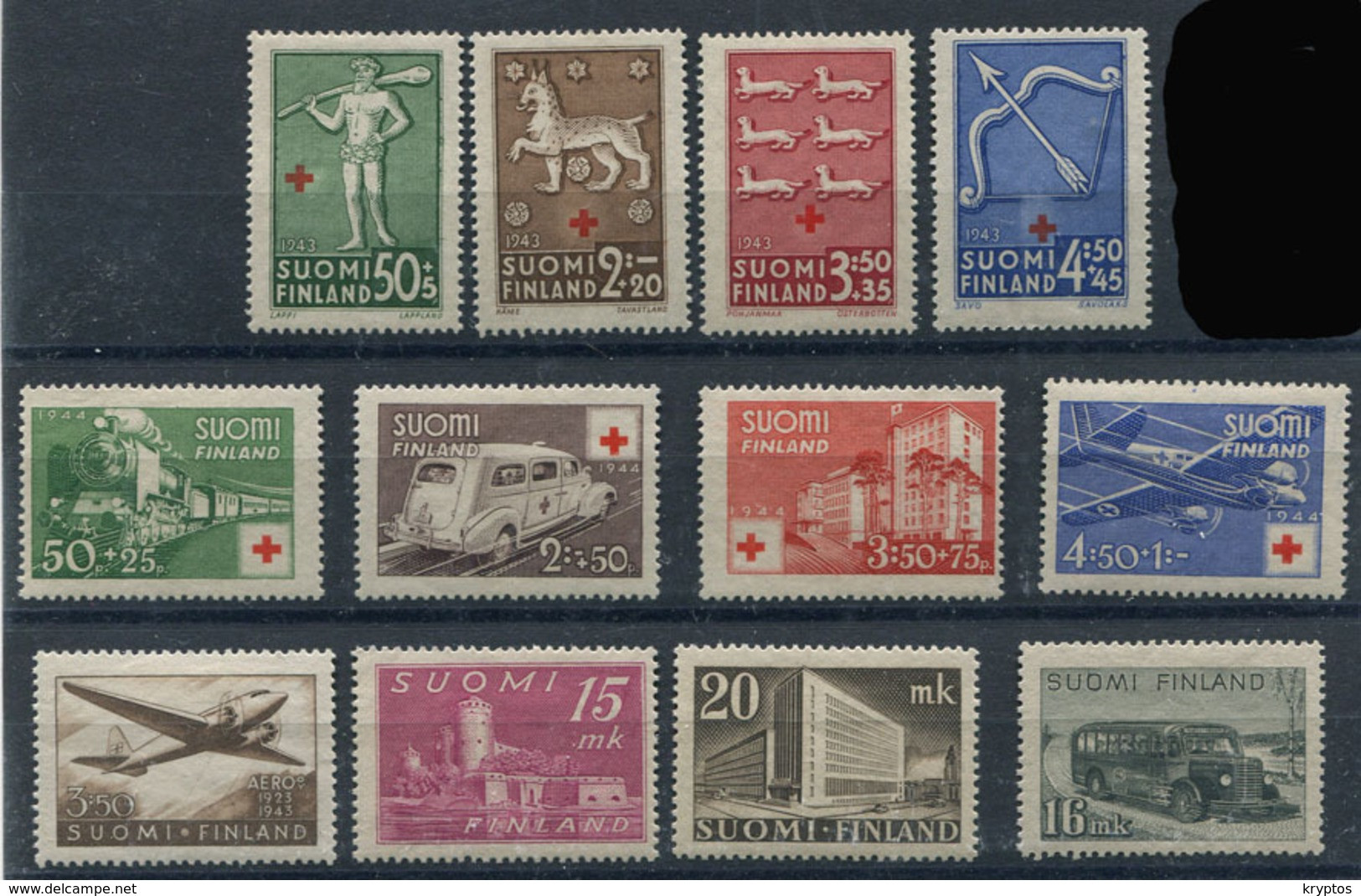 Finland 1943-46. 25 Stamps (not Mint - Lightly Hinged) - Colecciones