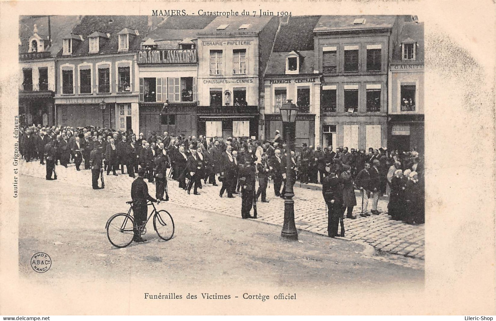 Mamers (72) Catastrophe Du 7 Juin 1904 - Funérailles Des Victimes - Cortège Officiel - Gautier Et Grignon, Éd.cpa - Mamers