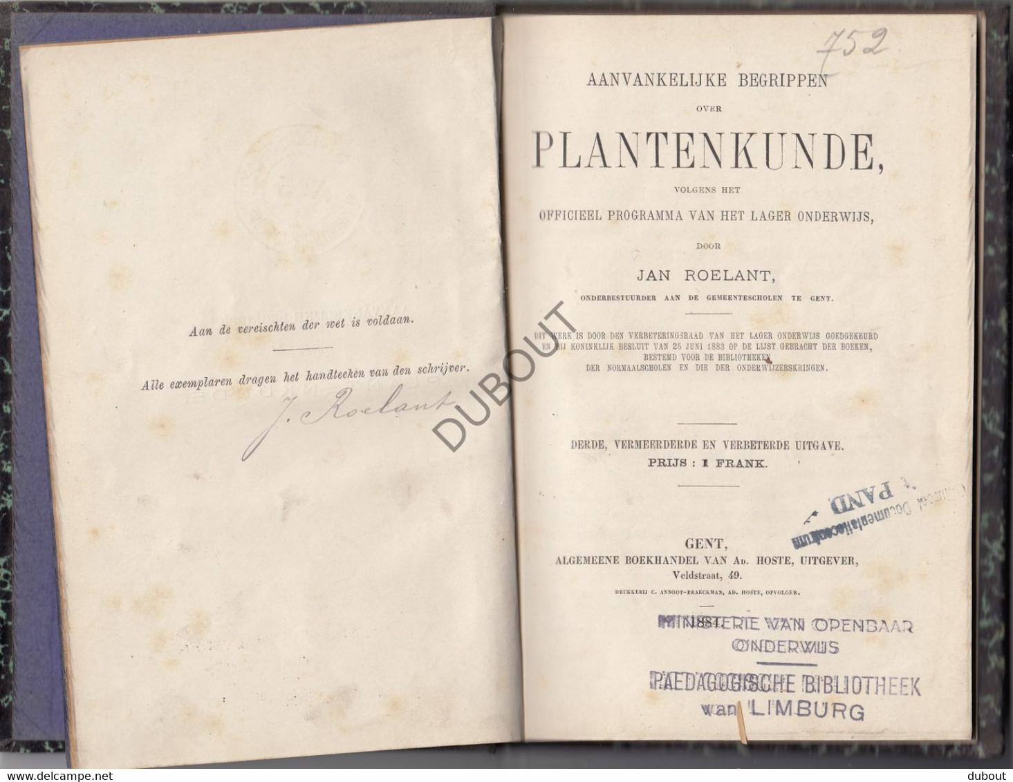 Gent - Plantenkunde - J. Roelant - Gesigneerd ± 1880? (W97) - Antique