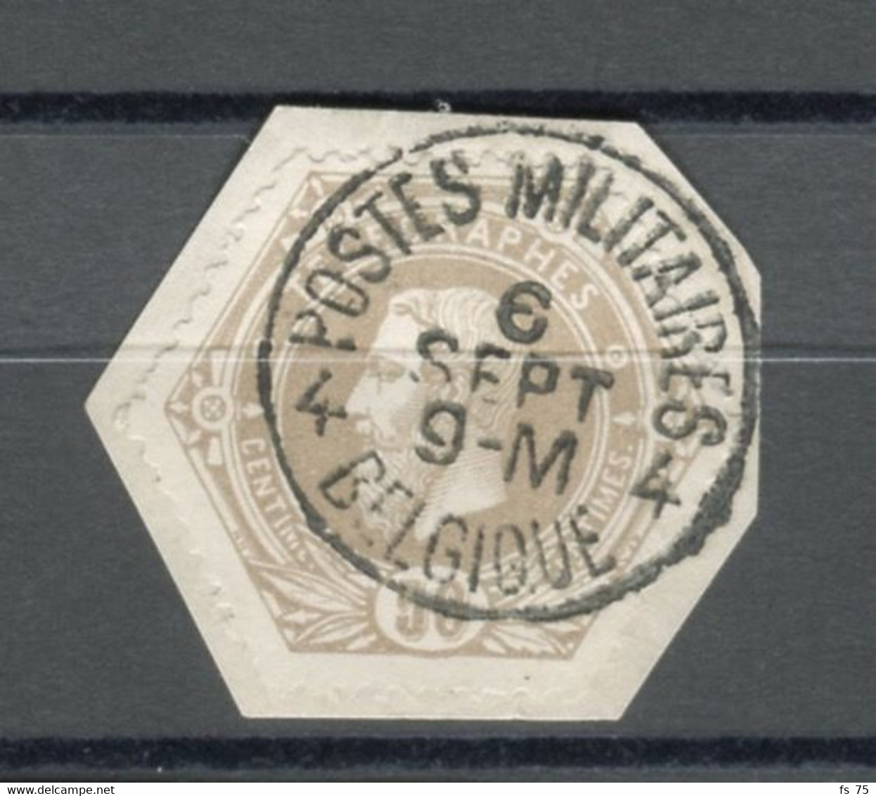 BELGIQUE - COB T6 13 50C BISTRE SIMPLE CERCLE POSTES MILITAIRES 4 BELGIQUE - Postzegels
