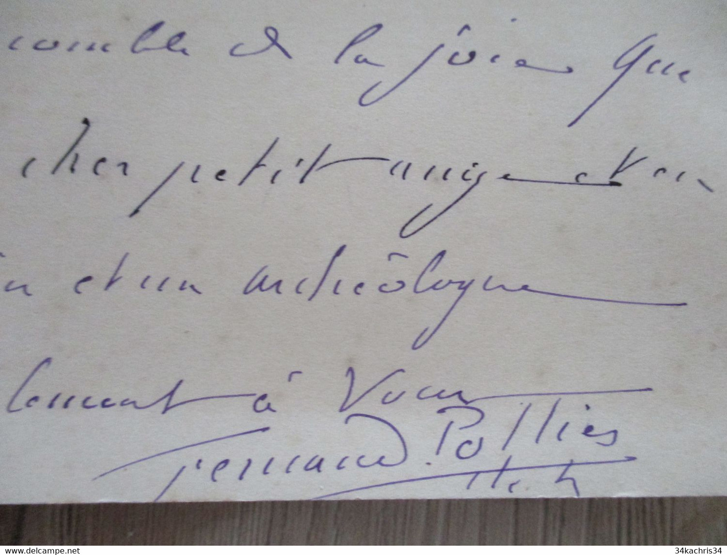 Société Archéologique De Tarn Et Garonne Billet Autographe Du Président F.Potties à Capela Delpech - Sonstige & Ohne Zuordnung