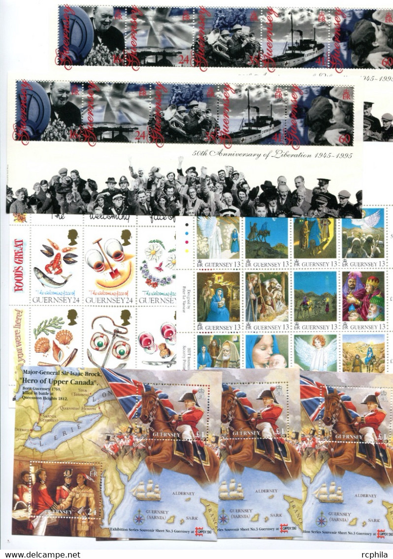 RC 22583 GUERNESEY COTE 52€ LOT DE 7 BLOCS FEUILLETS NEUF ** MNH TB - Guernesey