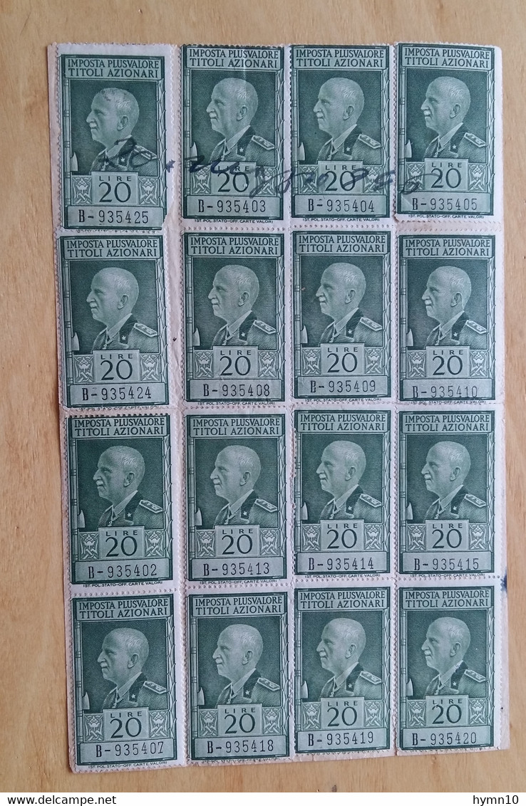 1946 RICEVUTA PAGAMENTO AFFITTO+MARCA BOLLO L.20x18 Effige RE -£122 - Fiscale Zegels