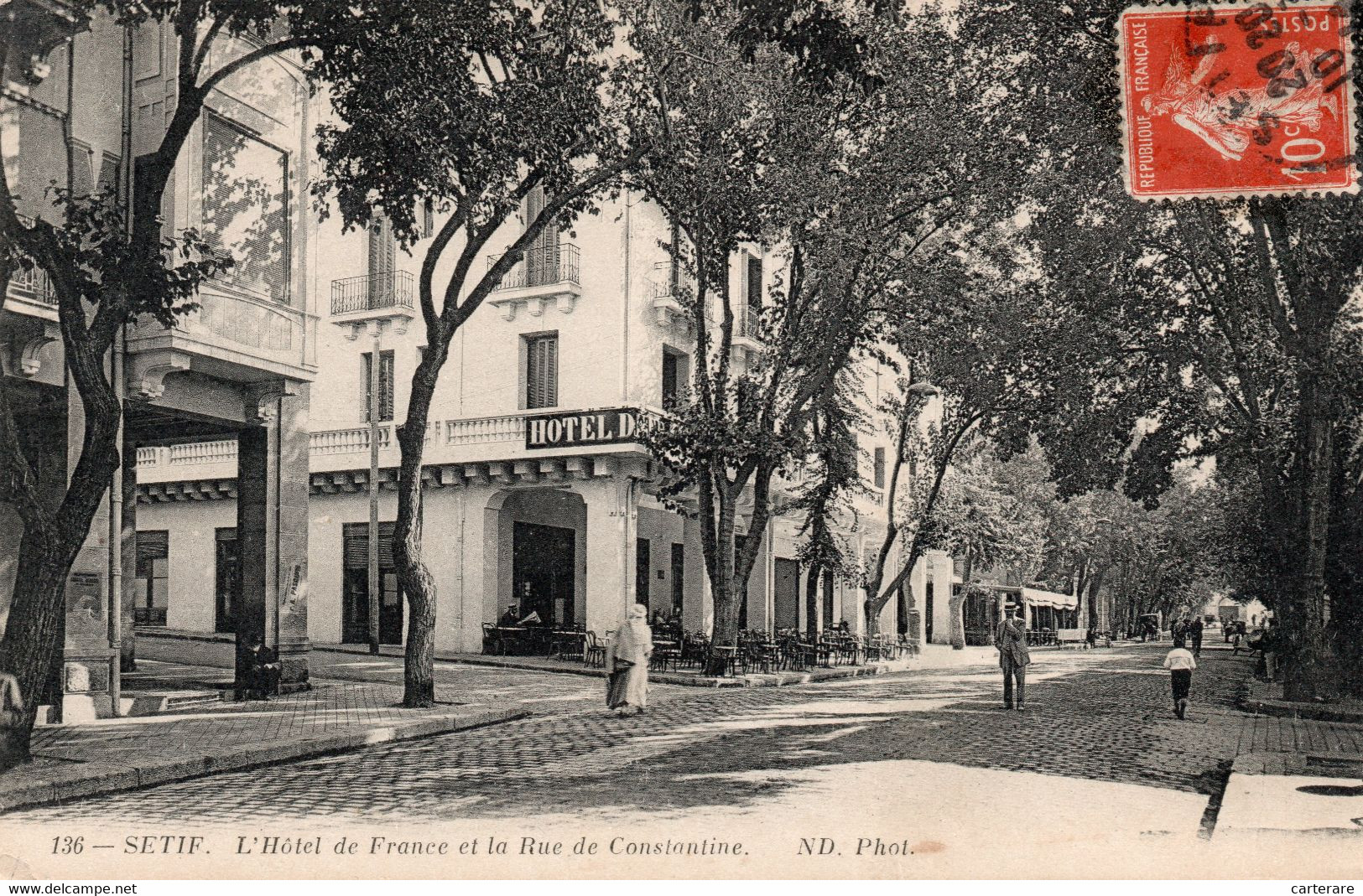 Carte Postale Ancienne,algérie Française,colonie,Maghreb ,SETIF,1910,RARE,HOTEL,CAFE - Sétif