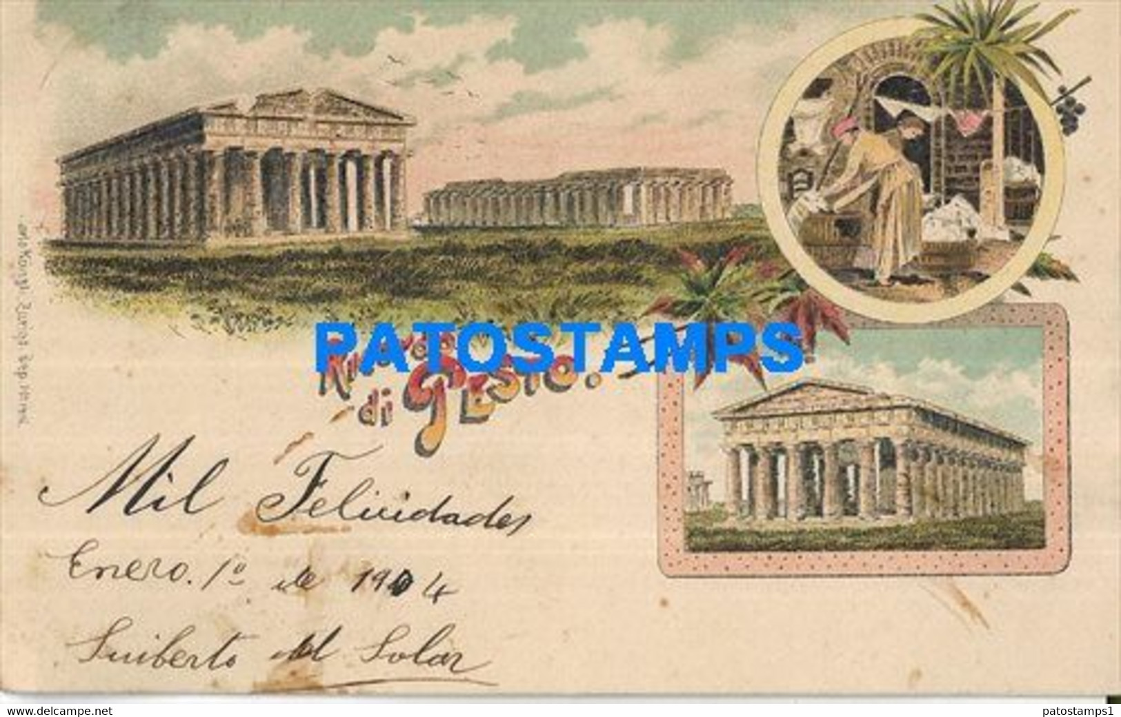 182951 ITALY PESTO ART MULTI VIEW SPOTTED CIRCULATED TO ARGENTINA POSTAL POSTCARD - Other & Unclassified