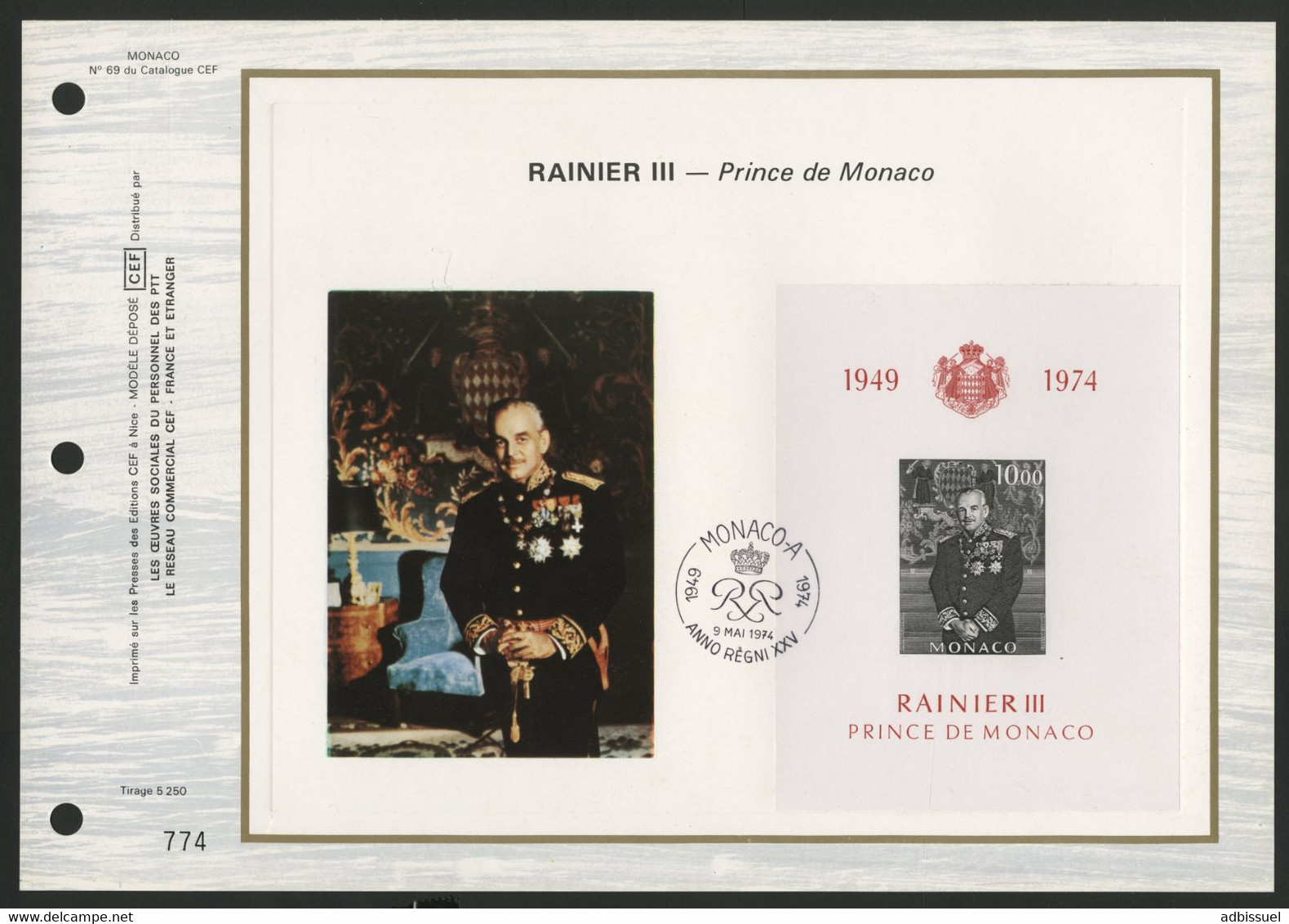 CEF N° 51 + 68 + 69 "Croix Rouge"; "J. F. Bosio"; "Prince Rainier III". - FDC