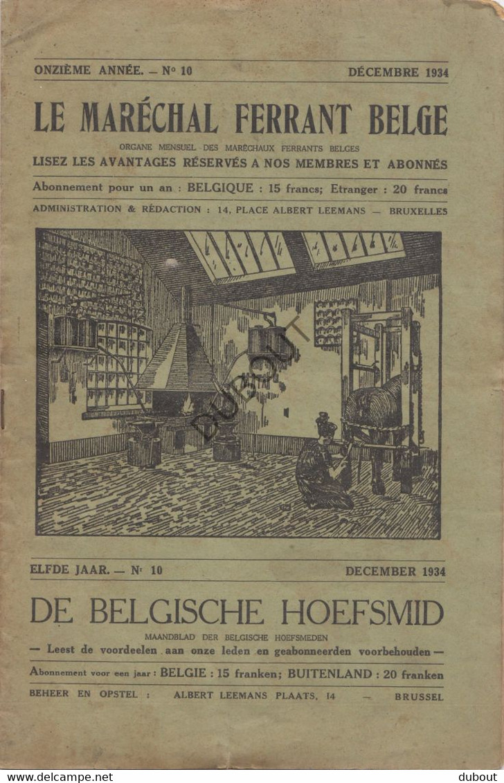 De Belgische Hoefsmid - 1934 - Collectie Afleveringen Tijdschrift - Le Maréchal Ferrant  (S178) - Andere & Zonder Classificatie