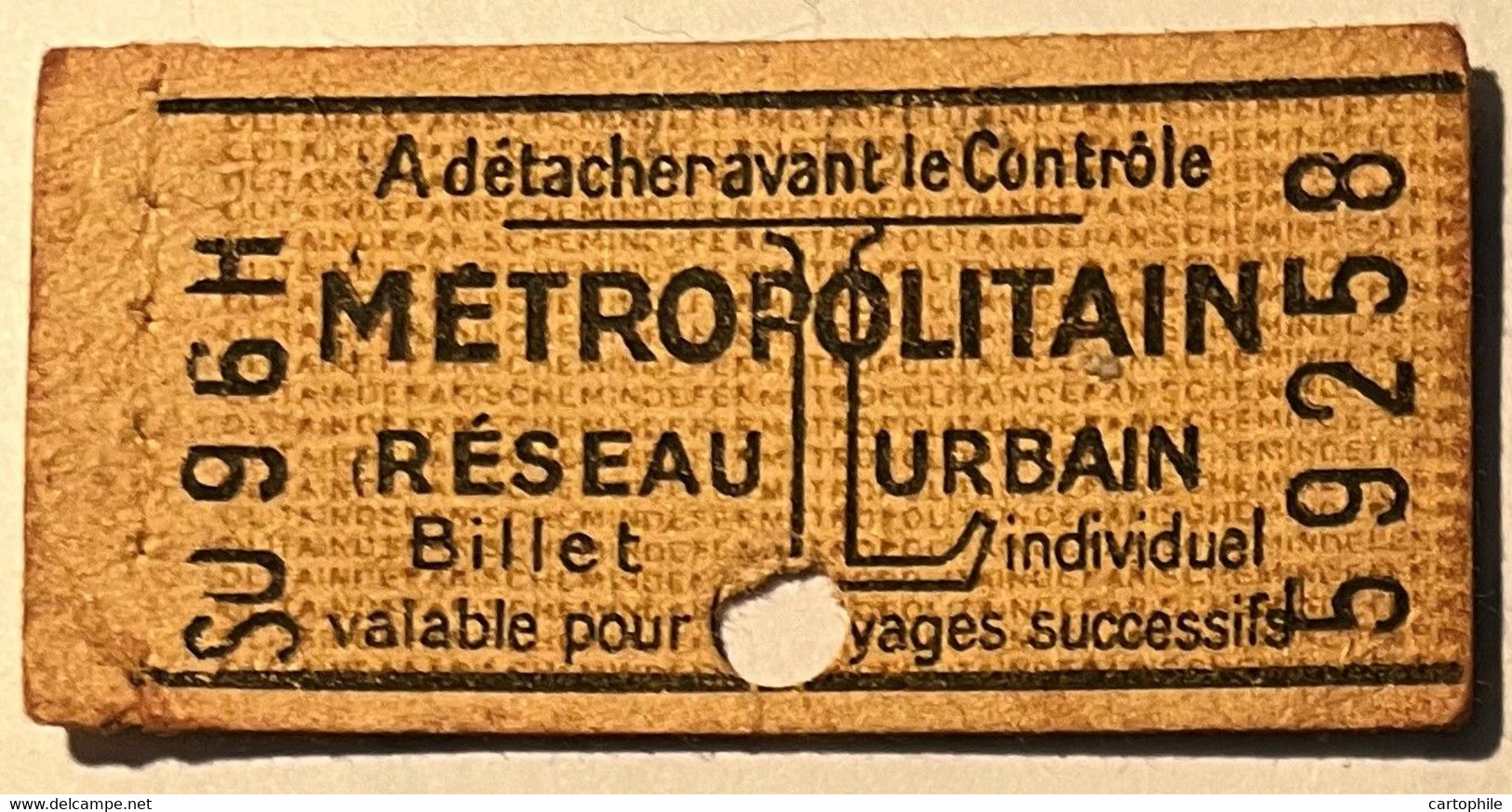 Metropolitain De Paris - Ticket De 2e Classe AR - Tarif L - Avec Publicité Au Dos (Lame Rasoir RB) - Usagé - Europe