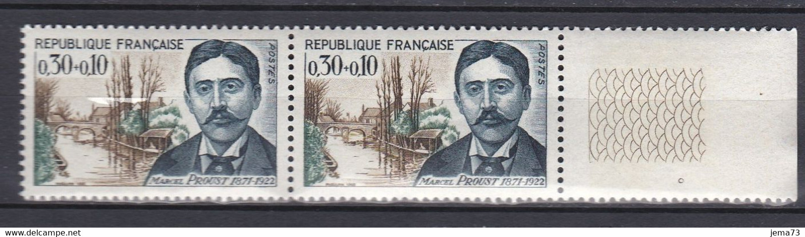 N° 1472 Célèbrité: Marcel Proust: Belle Paire De 2 Timbres Neuf Impeccable - Unused Stamps