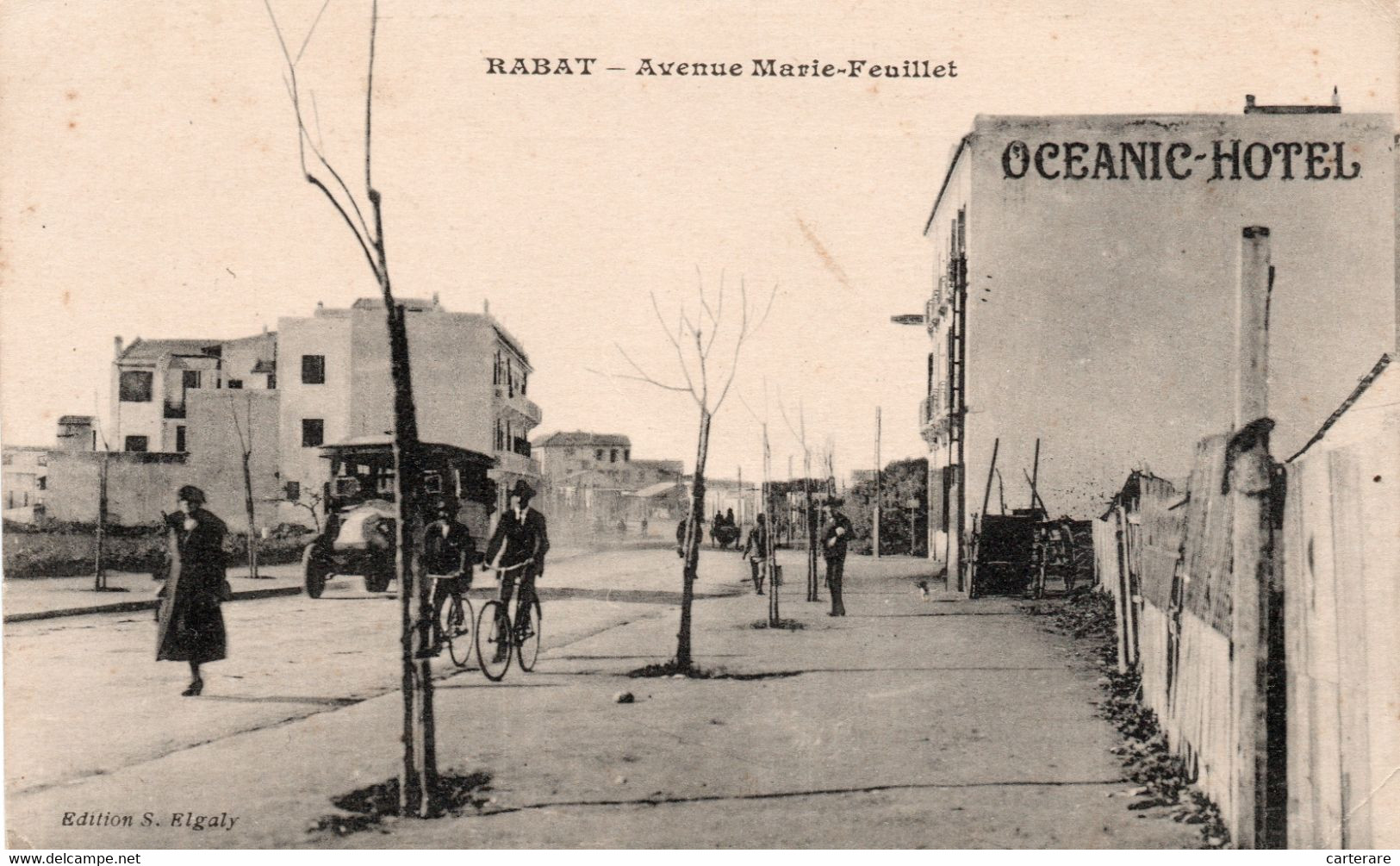 MAGHREB,AFRIQUE,AFRICA,MAROC,MOROCCO,RABAT,1920,RARE,OCEANIC HOTEL,CYCLISTE - Rabat