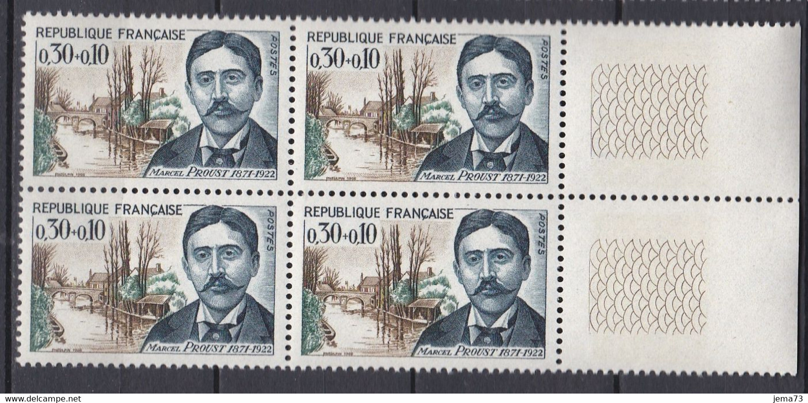 N°1472 Célèbrités : Marcel Proust Beau Bloc De 4 Timbres Neuf Impeccable - Unused Stamps