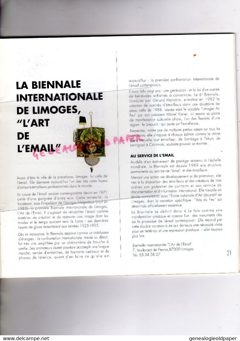 87- LIMOGES- L' EMAIL ET LIMOGES- BIENNALE 1991- LEONARD LIMOSIN- LEON JOUHAUD-ROGER DUBAN-AZAR LAGUIONIE-PECAUD