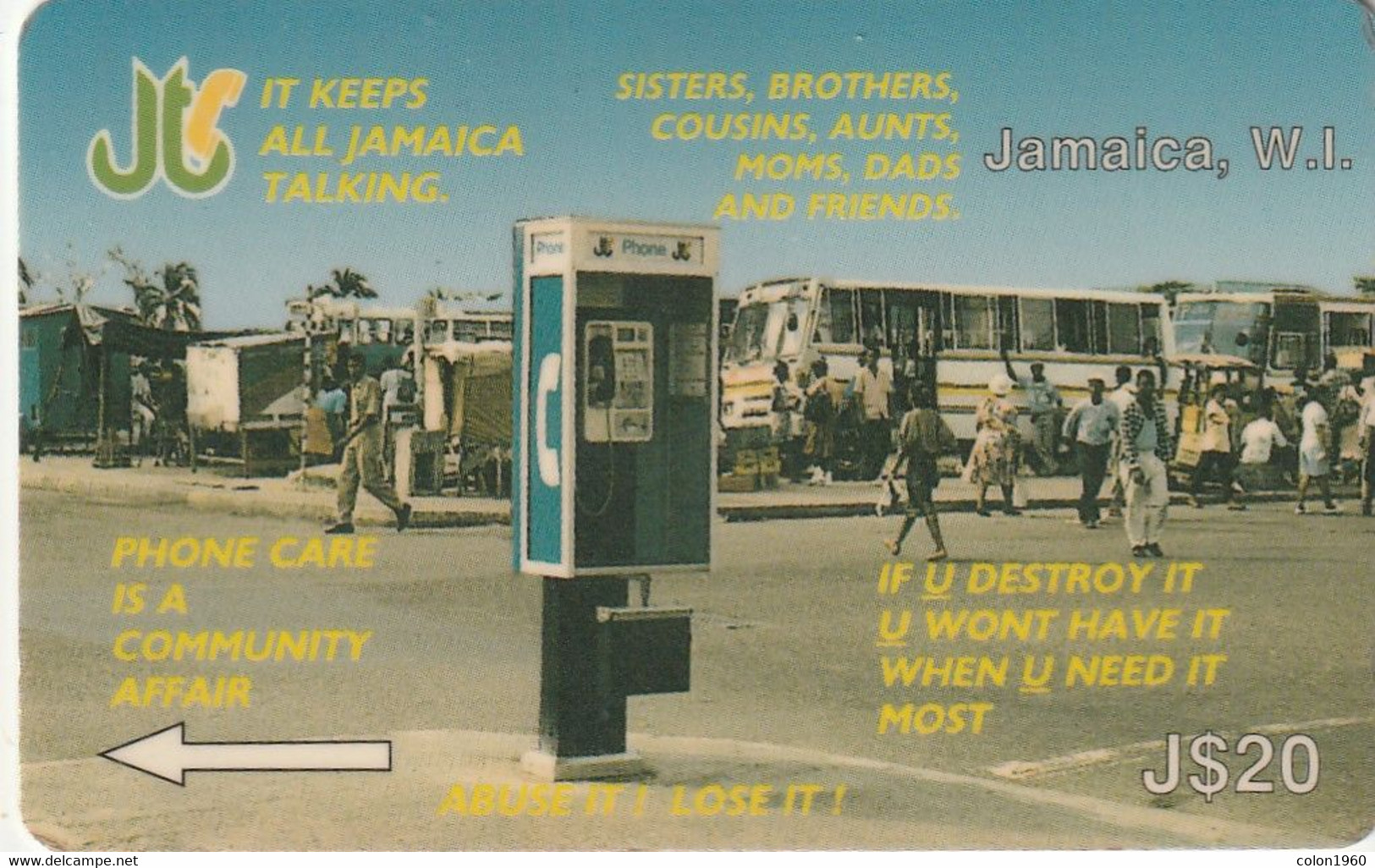 JAMAICA. JAM-14D - 14JAMD. Phonebox Vandalism. 1993. (015) - Jamaica