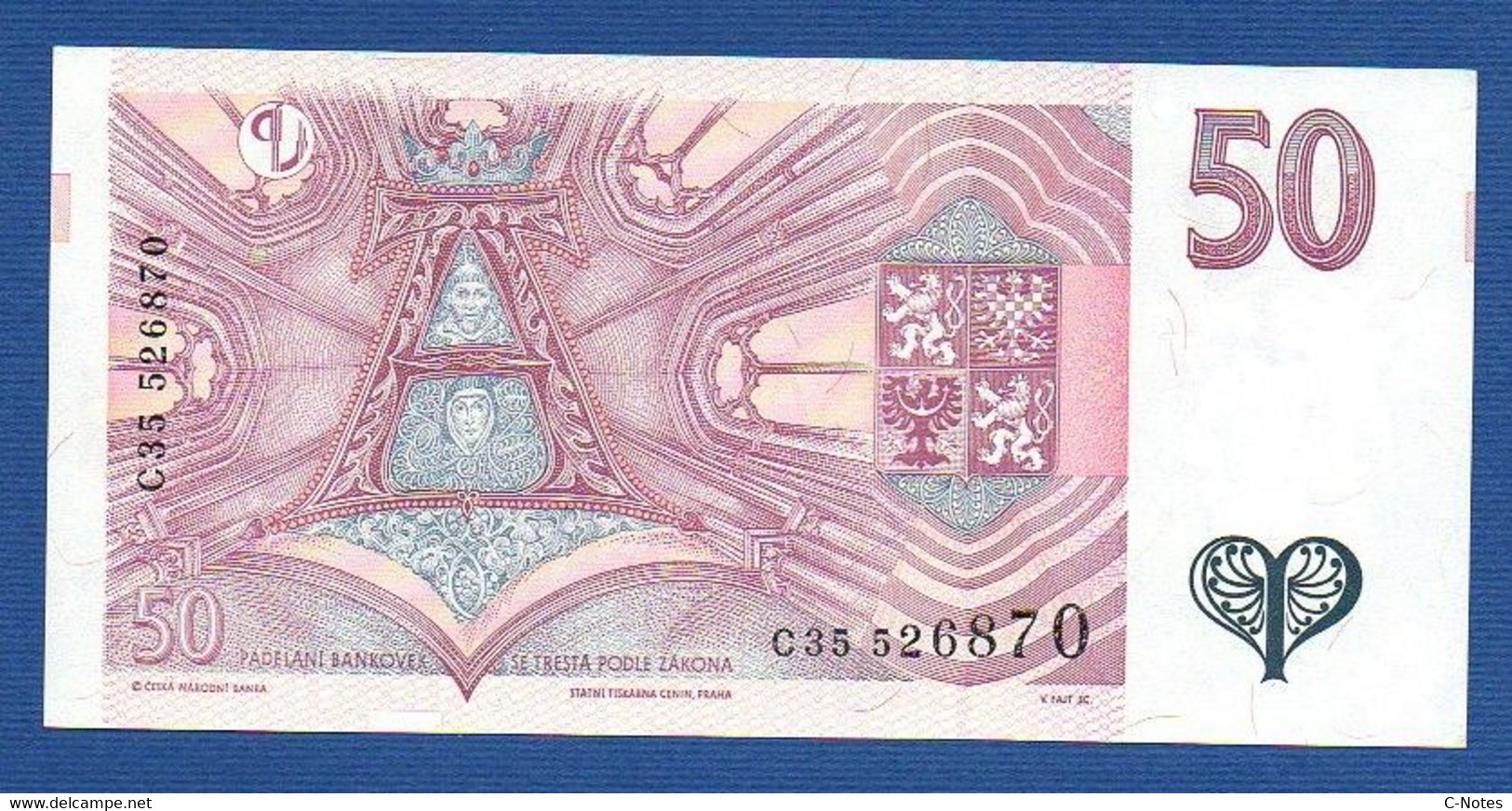 CZECHIA - CZECH Republic - P.17a– 50 Korun Českých 1997  UNC-, Serie C35 526870 - Tsjechië