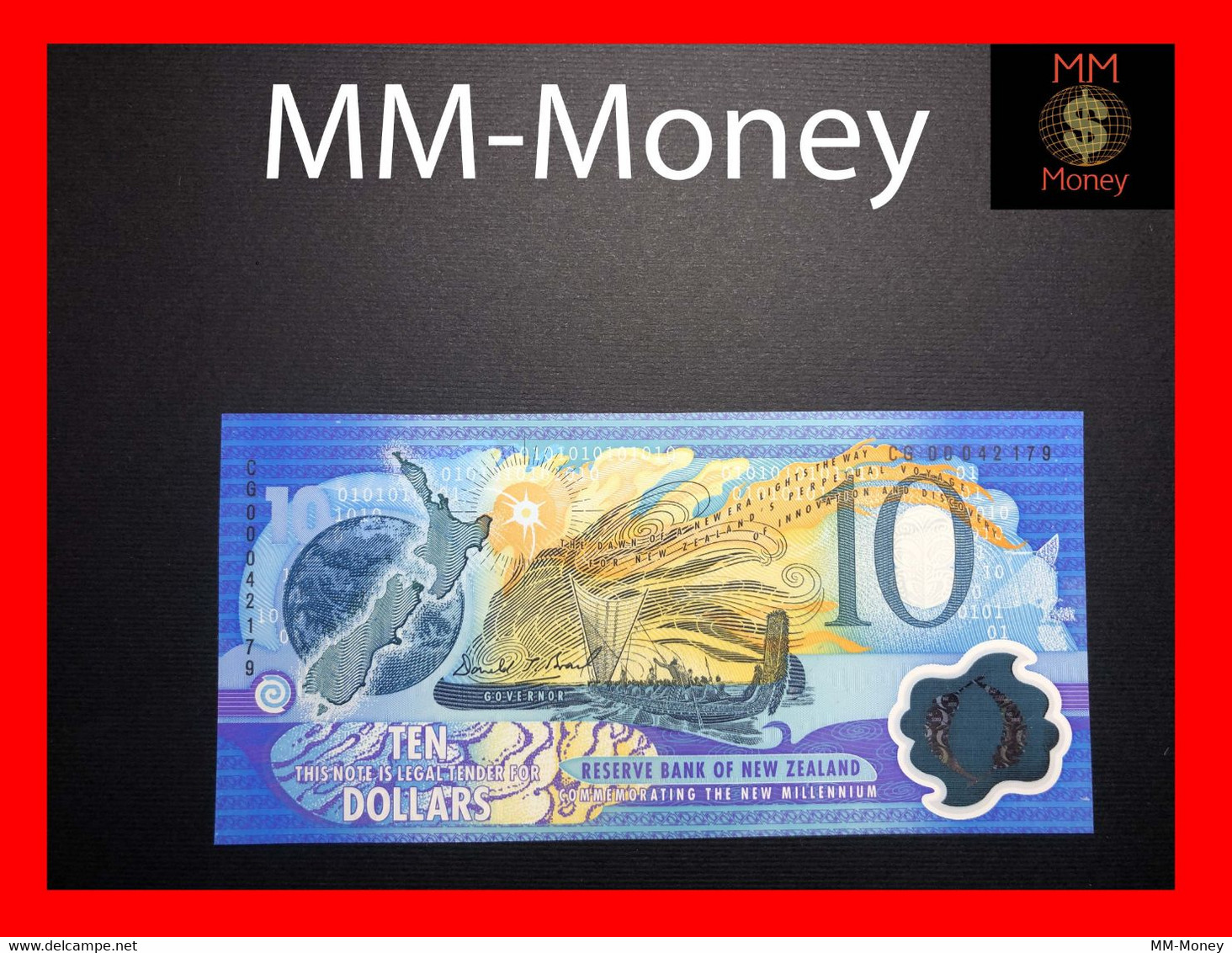 NEW ZEALAND  10 $  2000  P. 190  *commemorative*   "black Serial"     Polymer    "scarce"   UNC - Nueva Zelandía