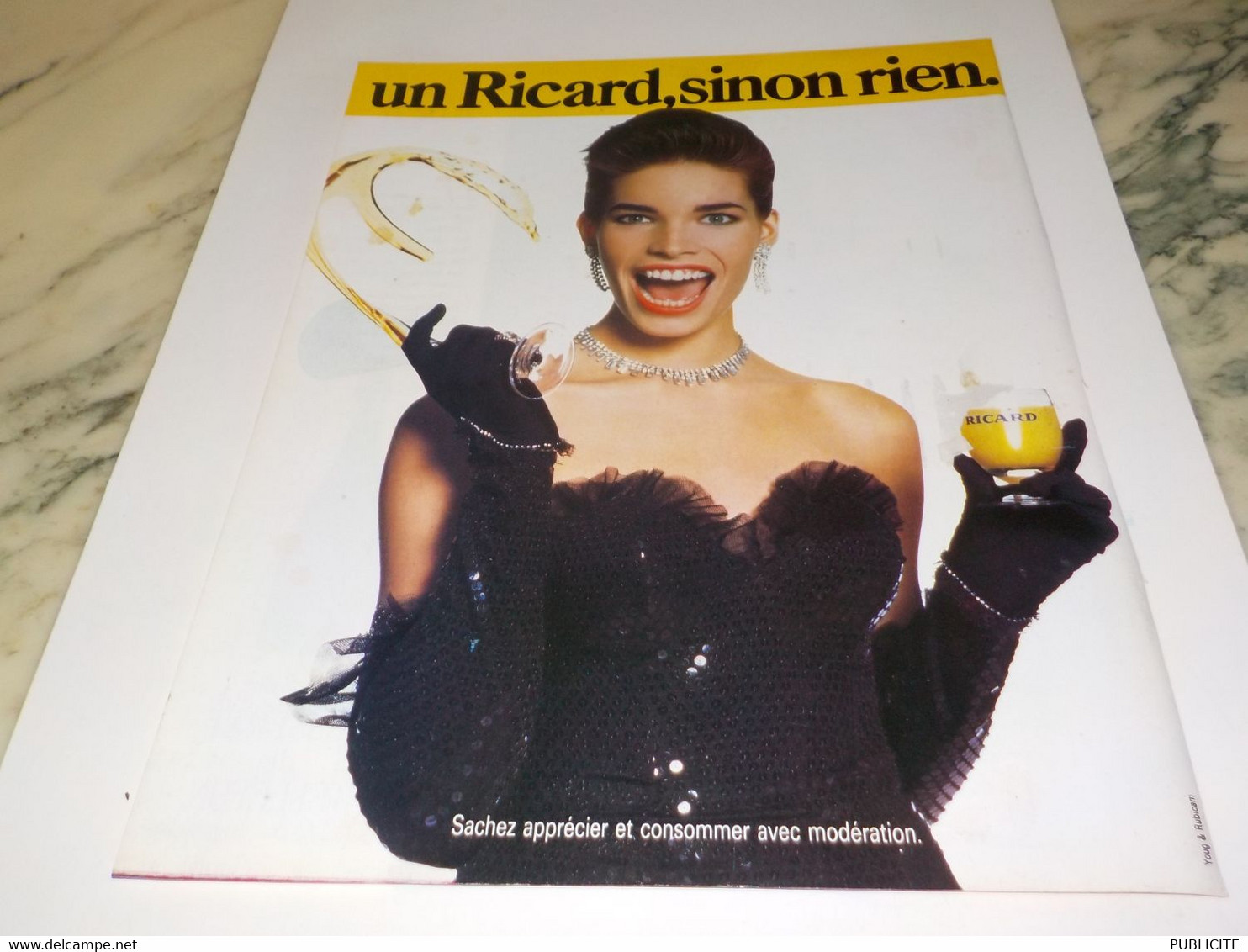 ANCIENNE  PUBLICITE UN RICARD SINON RIEN  1988 - Alcools