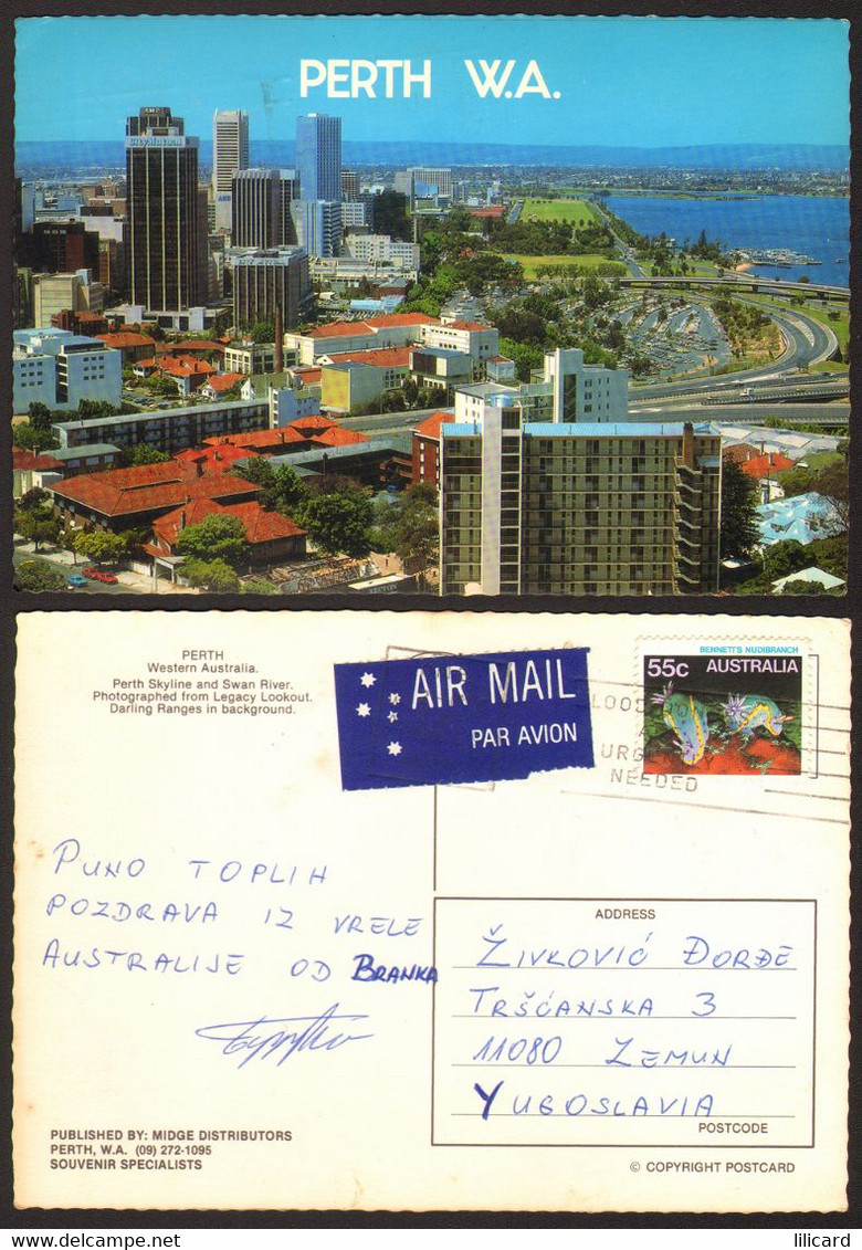 Australia Perth Skyline  Swan River   Nice Stamp # 35510 - Perth