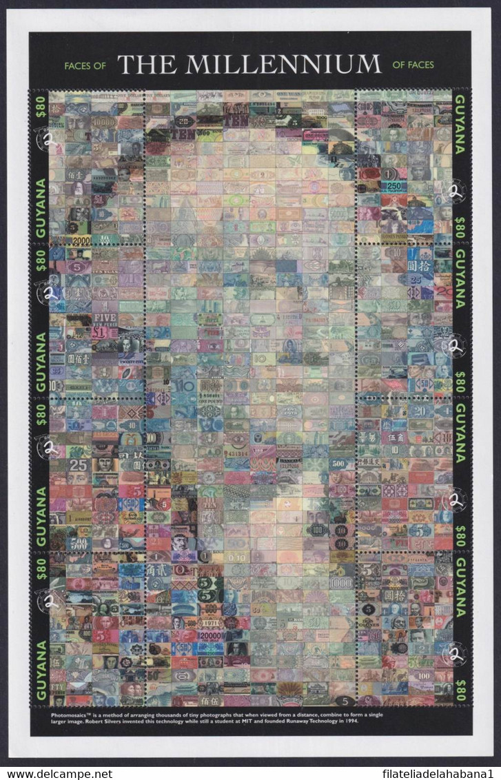 F-EX32501 GUYANA MNH 2000 PHOTOGRAPHIC PHOTOMOSAIC IMAGEN DOLLAR WASHINGTON. - George Washington