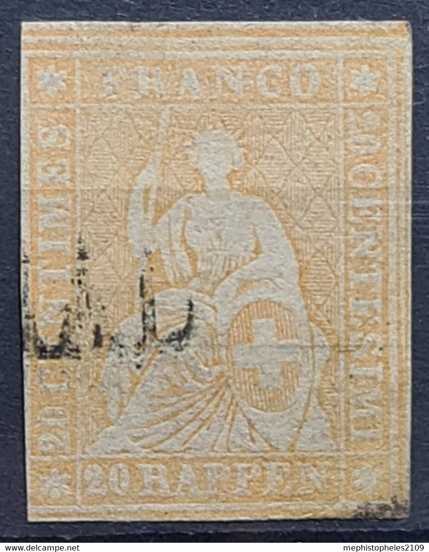 SWITZERLAND 1858 - Canceled - Sc# 39 - Oblitérés