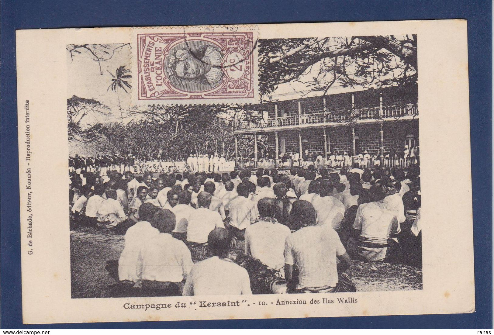 CPA WALLIS Océanie Timbré Non Circulé Types Campagne Du Kersaint - Wallis E Futuna