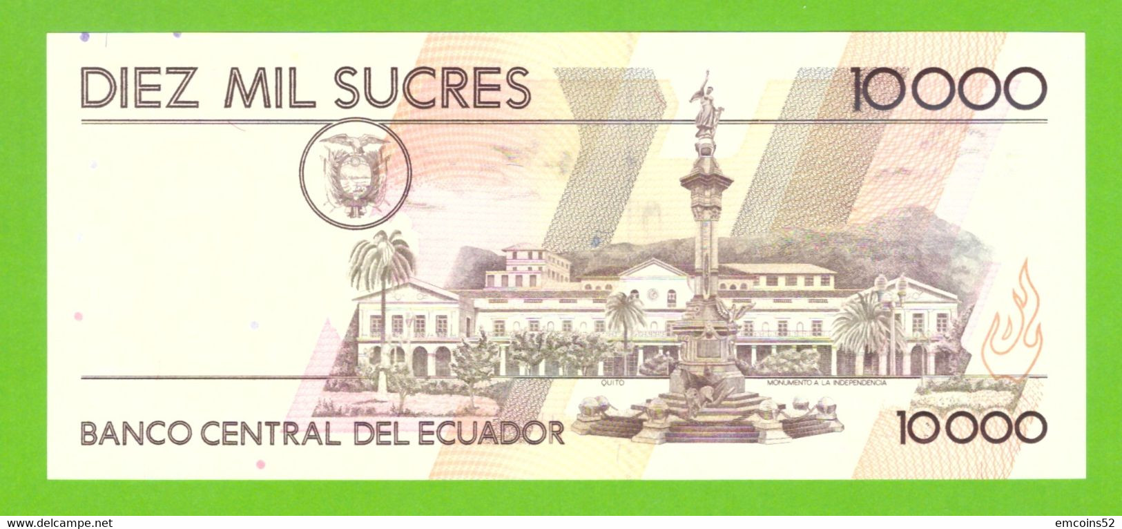 ECUADOR 10000 SUCRES 1995 AM  P-127b  UNC - Ecuador