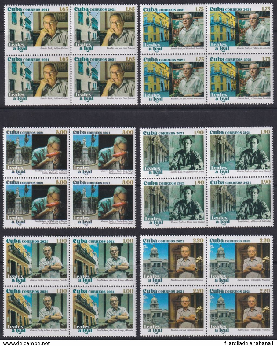 2021.5 CUBA MNH 2021 LEALES A LEAL EUSEBIO LEAL HISTORIAN OF HAVANA. BLOCK 4. - Neufs