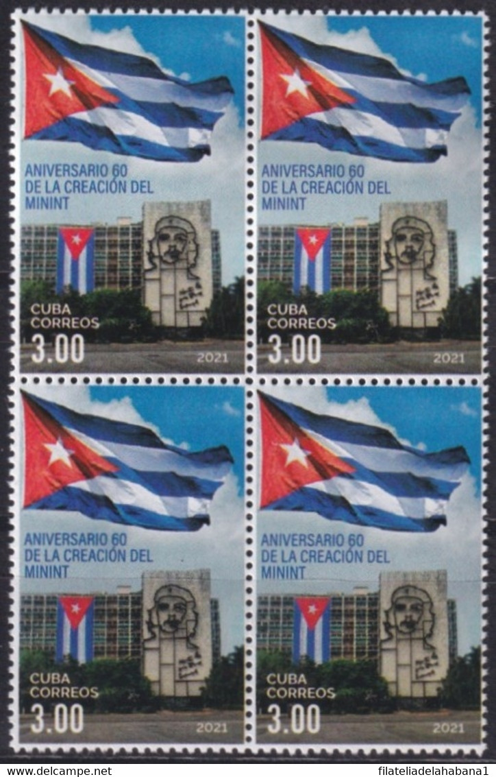 2021.21 CUBA MNH 2021 60 ANIV CREATION OF MININT ERNESTO CHE GUEVARA. BLOCK 4. - Neufs
