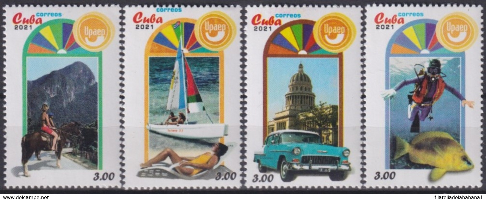 2021.23 CUBA MNH 2021 TOURISM LANDSCAPE AMERICA UPAEP FISH CAPITOL HORSE. - Unused Stamps