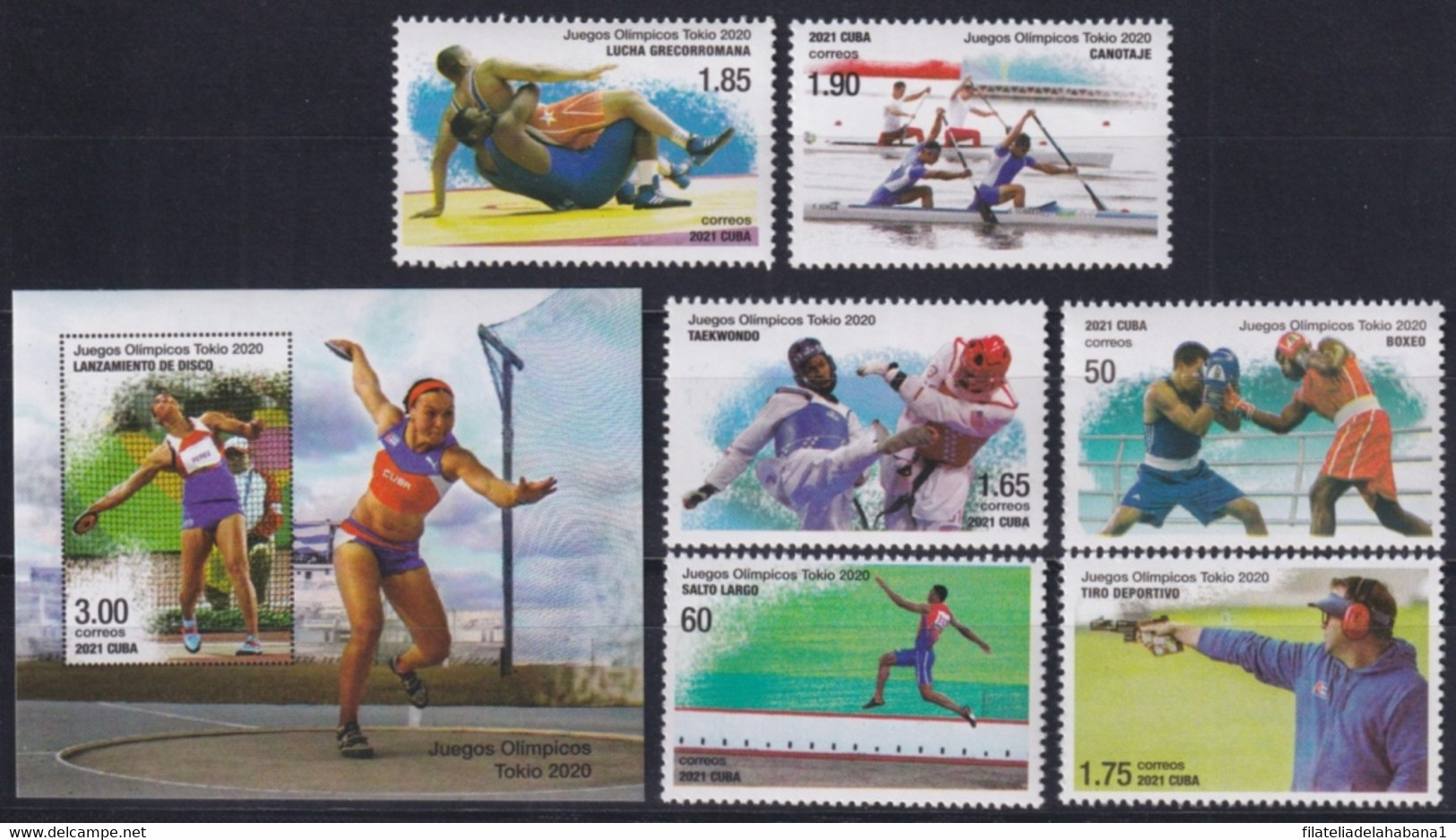 2021.26 CUBA MNH 2021 TOKIO OLYMPIC GAMES JUDO BOXING SHUTTING. BLOCK 4. - Neufs