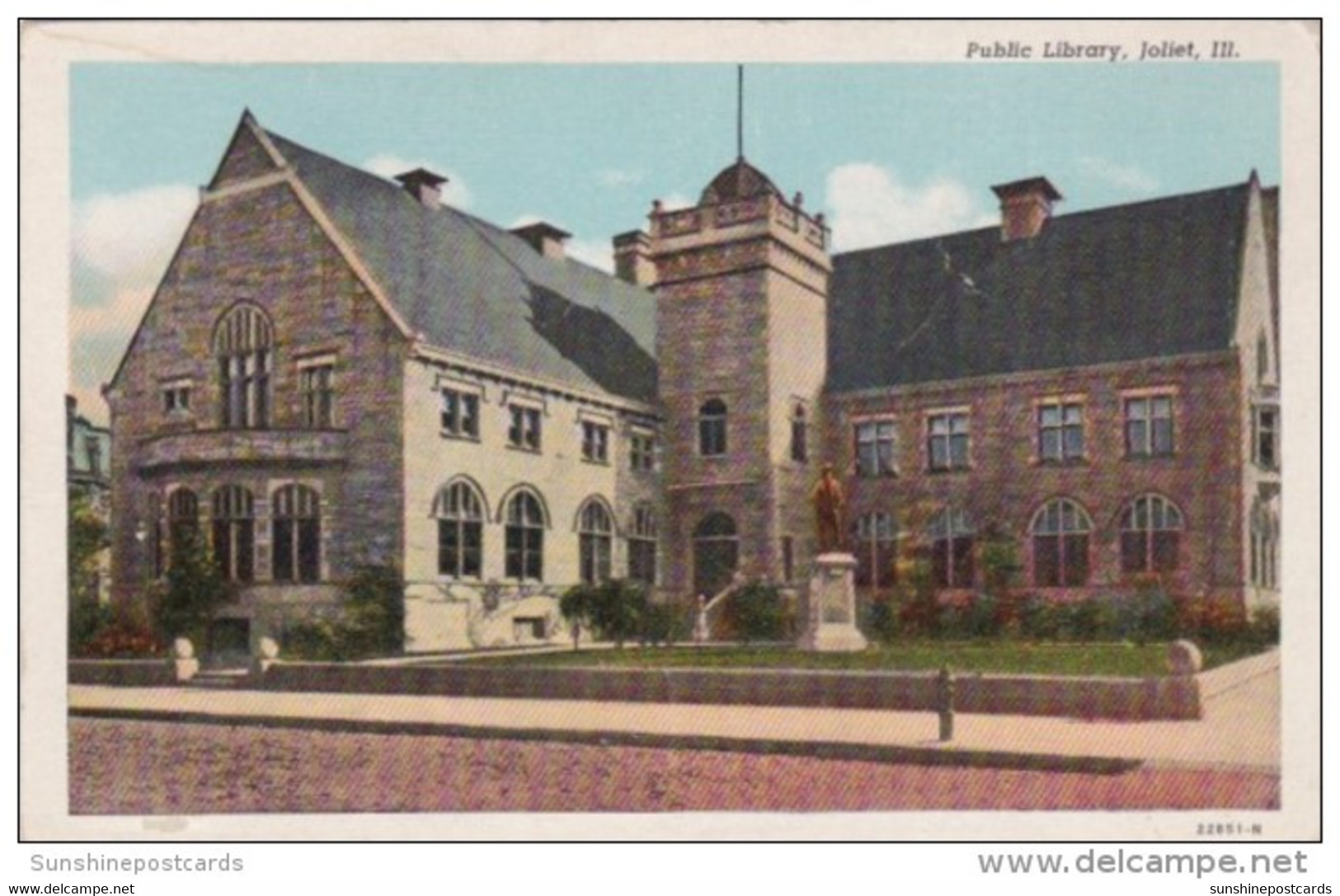 Illinois Joliet Public Library Curteich - Joliet